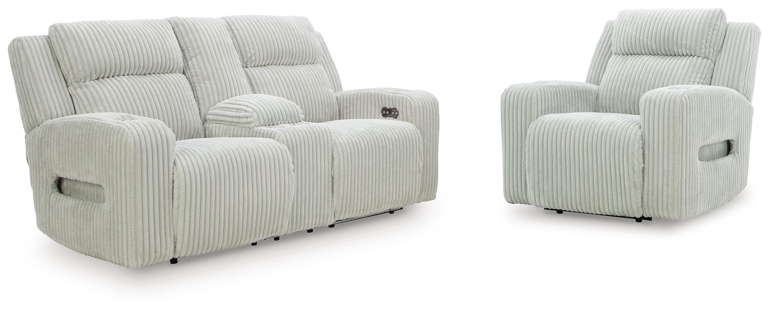 Sofá de dos plazas reclinable eléctrico y sillón reclinable eléctrico TwinBrooke - image 1