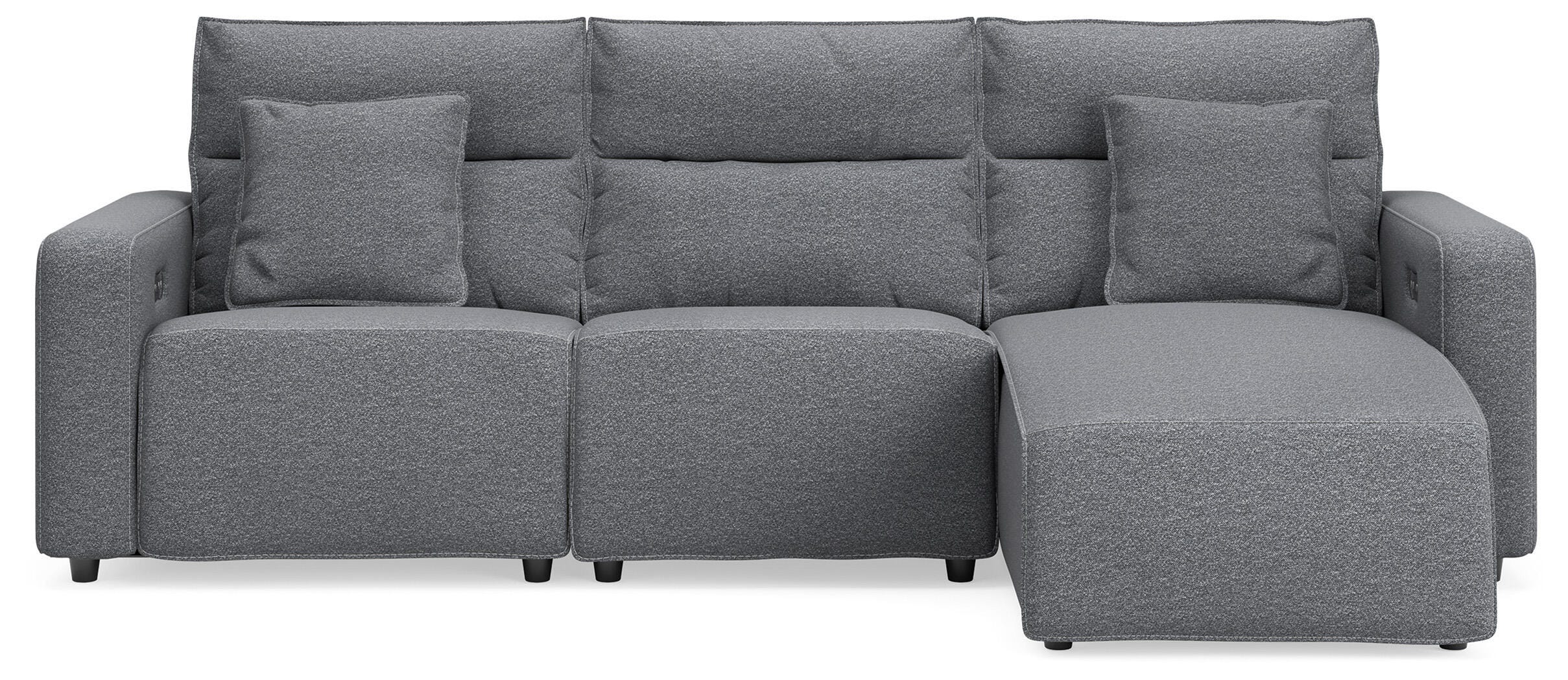 Modmax II 3-Piece Reclining Sofa Chaise, Salt and Pepper, large