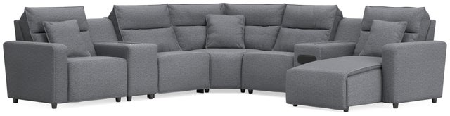 ModMax II 7-Piece Next-Gen Nuvella™ Performance Fabric Dual Power Reclining Modular Sectional with Chaise and Consoles