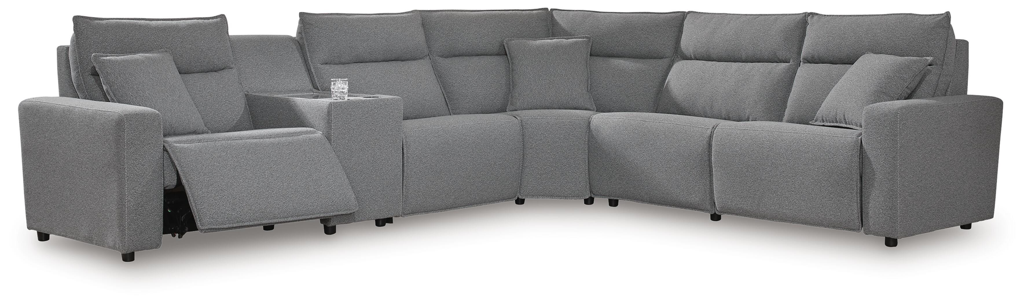 Modmax II 6-Piece Power Reclining Sectional with Console, Salt and Pepper, large
