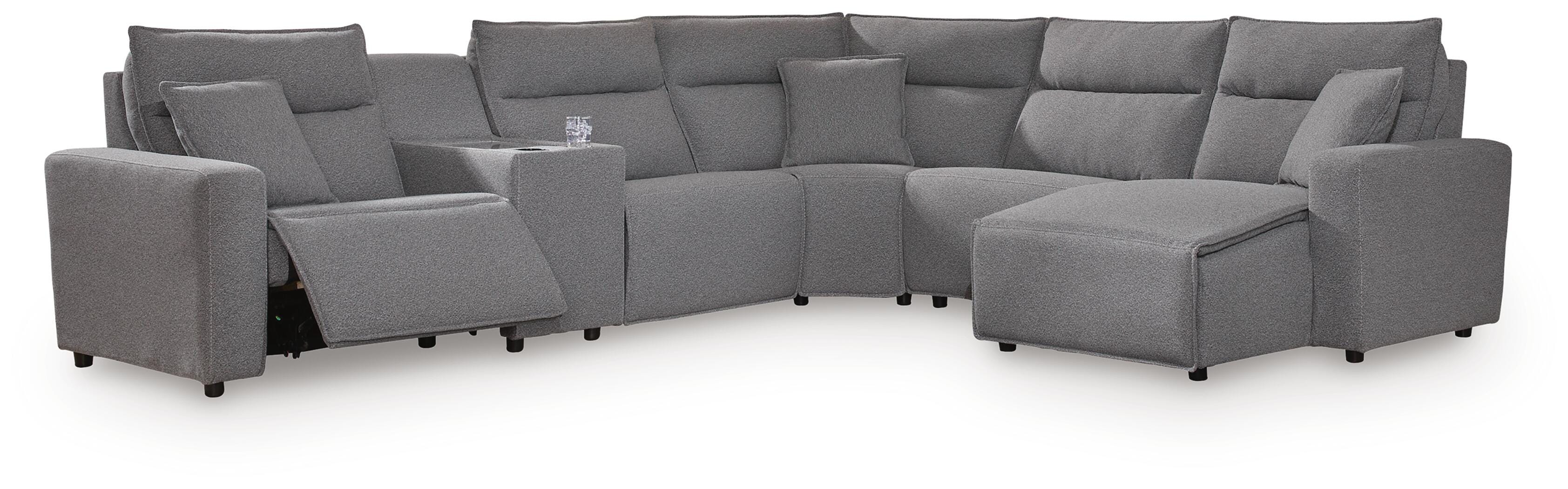 Modmax II 6-Piece Power Reclining Sectional with Chaise and Console, Salt and Pepper, large