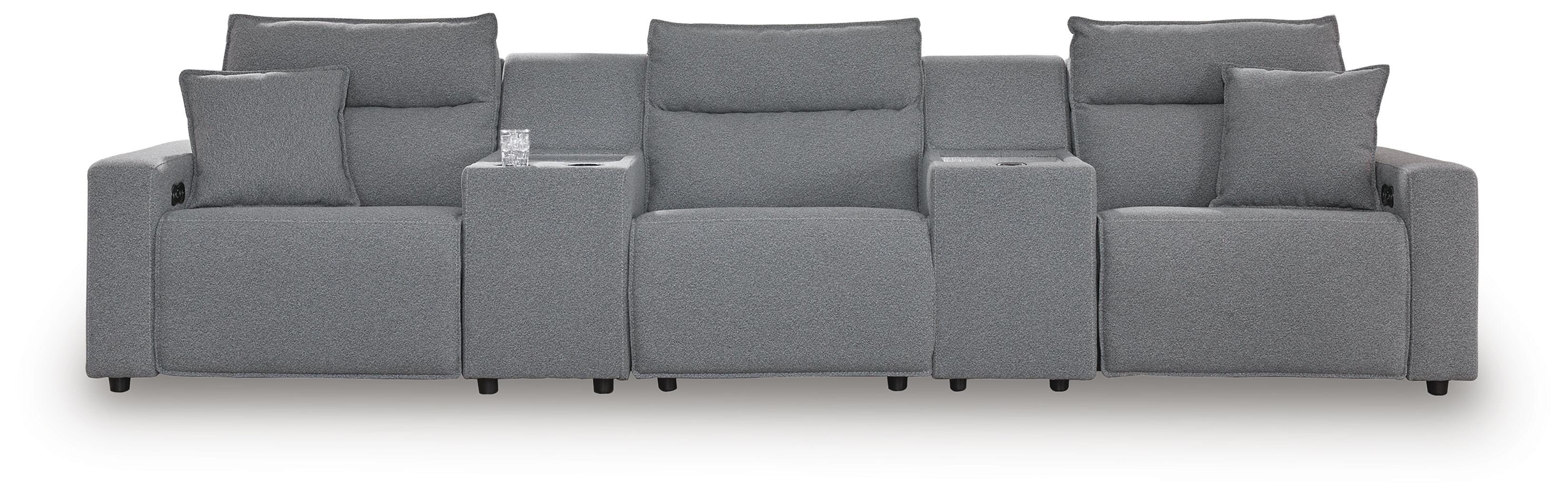 Modmax II 5-Piece Power Reclining Sectional with Consoles, Salt and Pepper, large