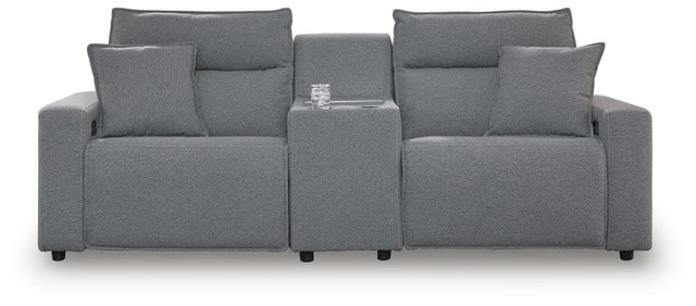 ModMax II 3-Piece Next-Gen Nuvella™ Performance Fabric Dual Power Reclining Modular Loveseat with Console