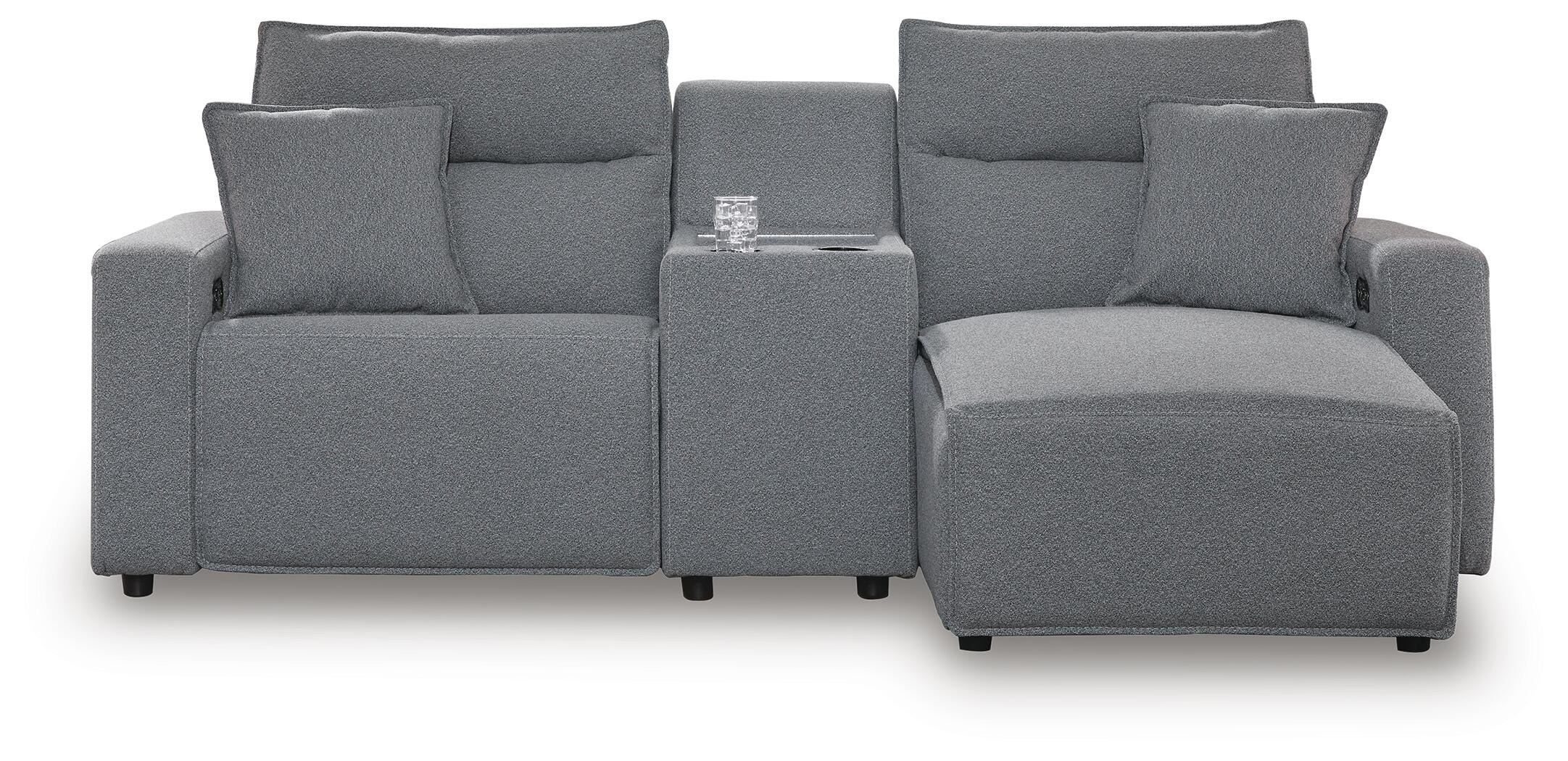 Modmax II 3-Piece Power Reclining Sectional with Chaise and Console, Salt and Pepper, large