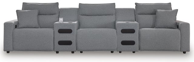 ModMax II 5-Piece Next-Gen Nuvella™ Performance Fabric Dual Power Reclining Modular Sectional with Audio Consoles