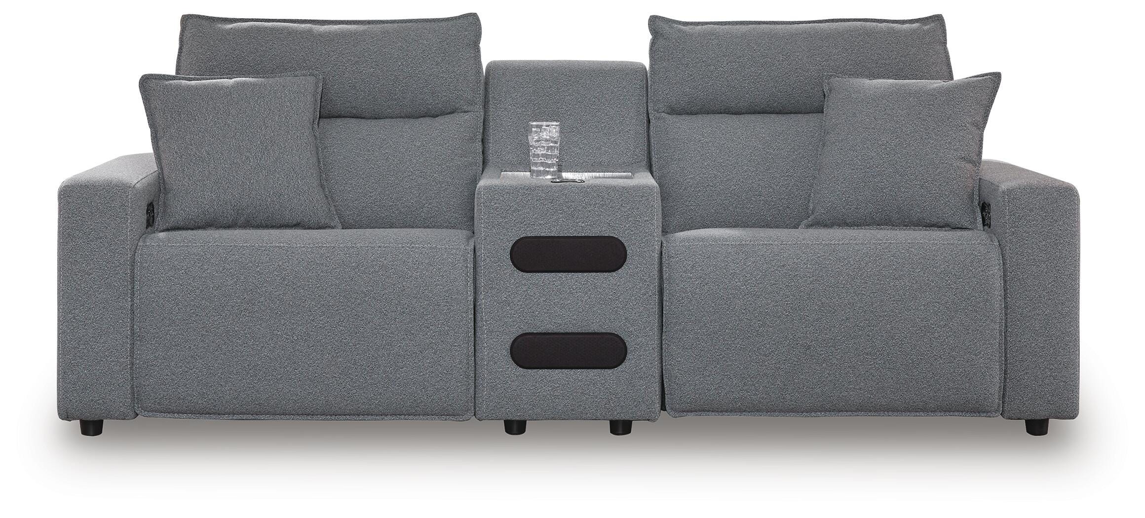 Modmax II 3-Piece Power Reclining Sectional with Audio Console, Salt and Pepper, large
