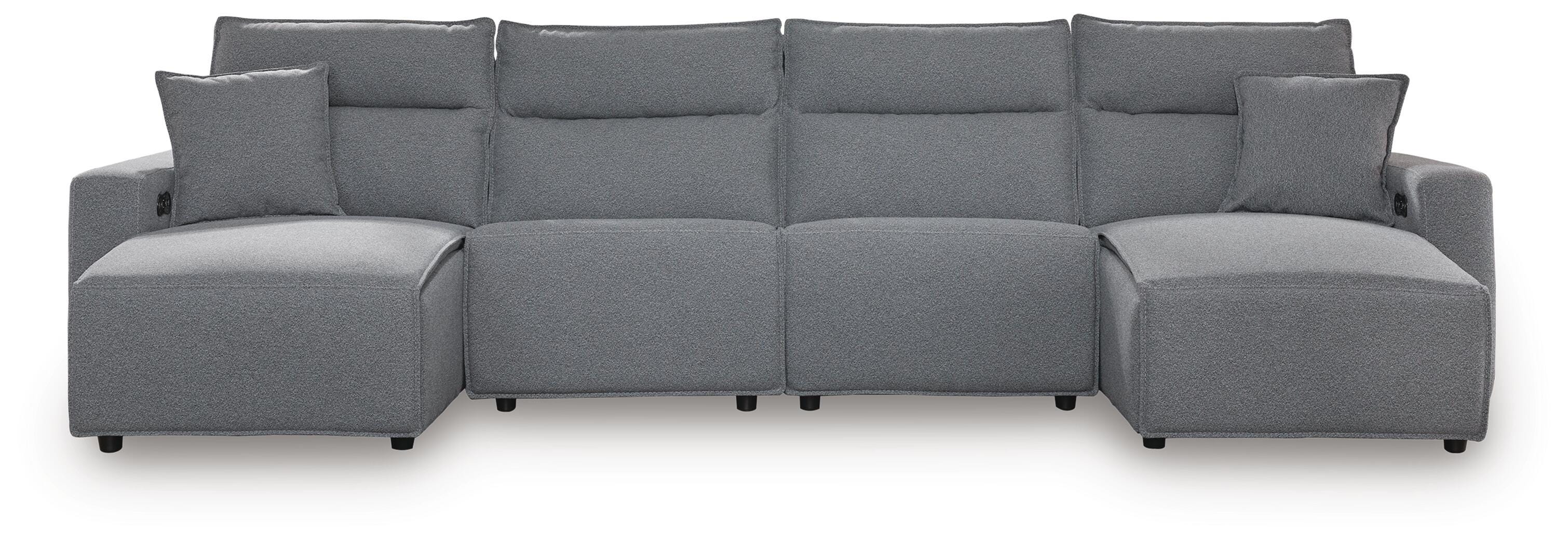 Modmax II 4-Piece Power Reclining Sectional with Chaise, Salt and Pepper, large