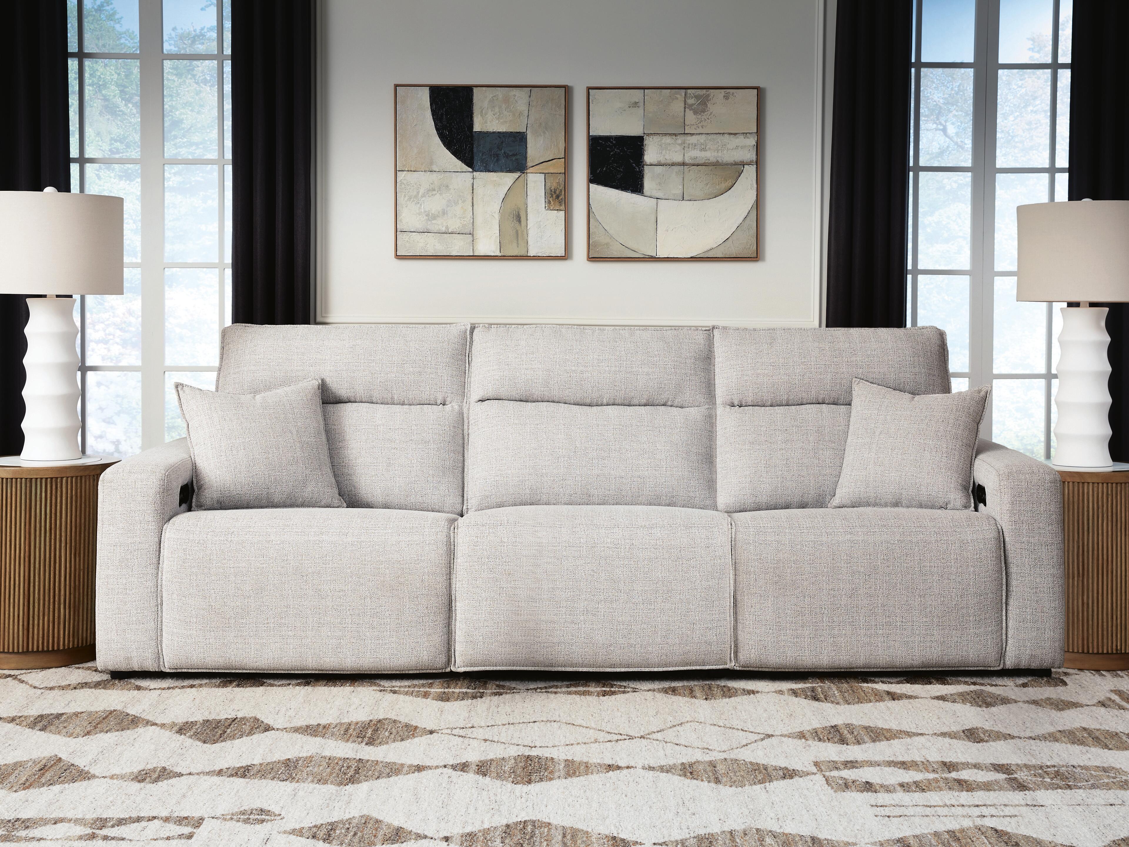 Ashley Modmax Ii 3-piece Next-gen Nuvella™ Performance Fabric Dual Power Reclining Modular Sofa In Gray
