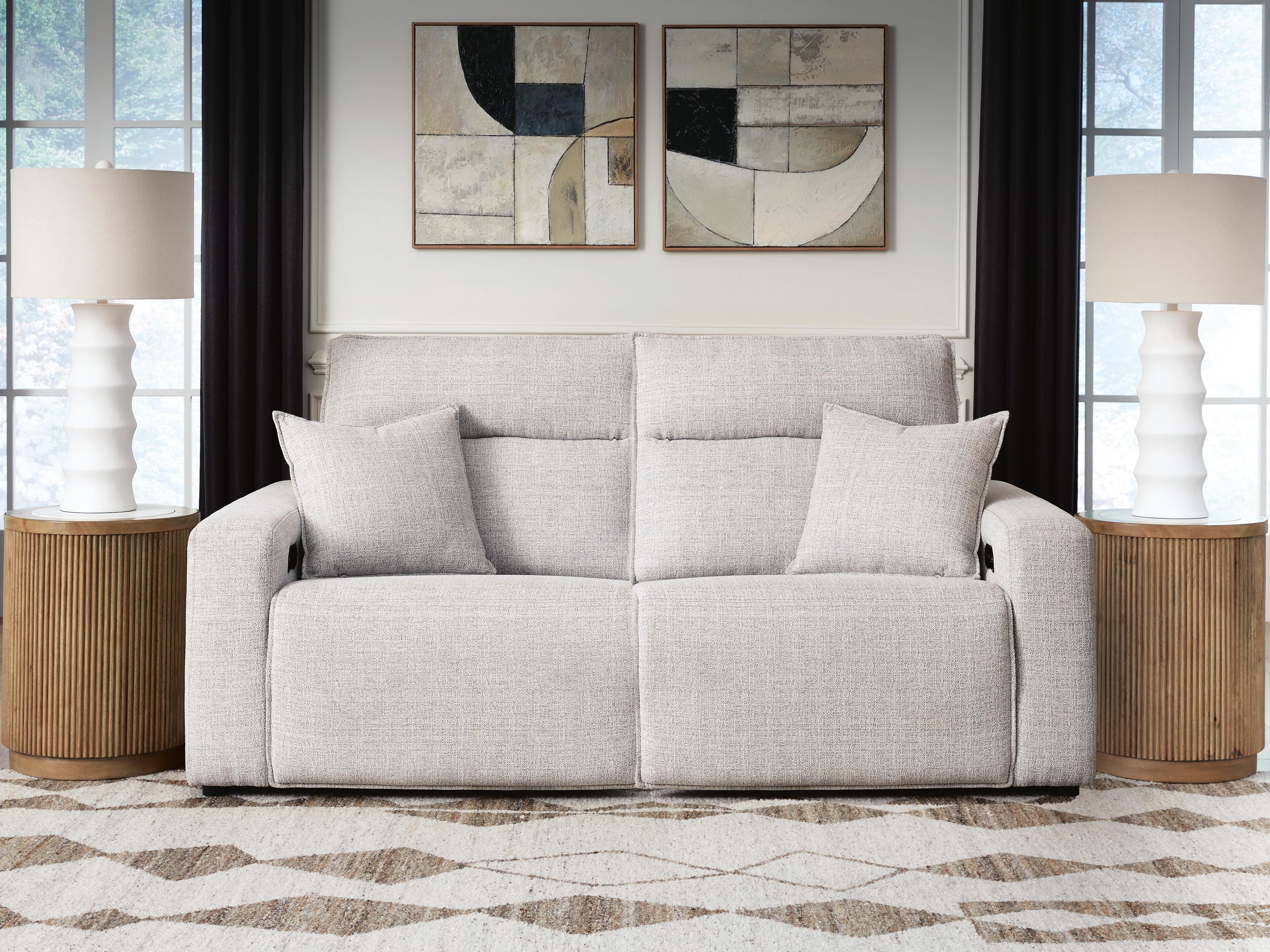 Ashley Modmax Ii 2-piece Next-gen Nuvella™ Performance Fabric Dual Power Reclining Modular Loveseat In White