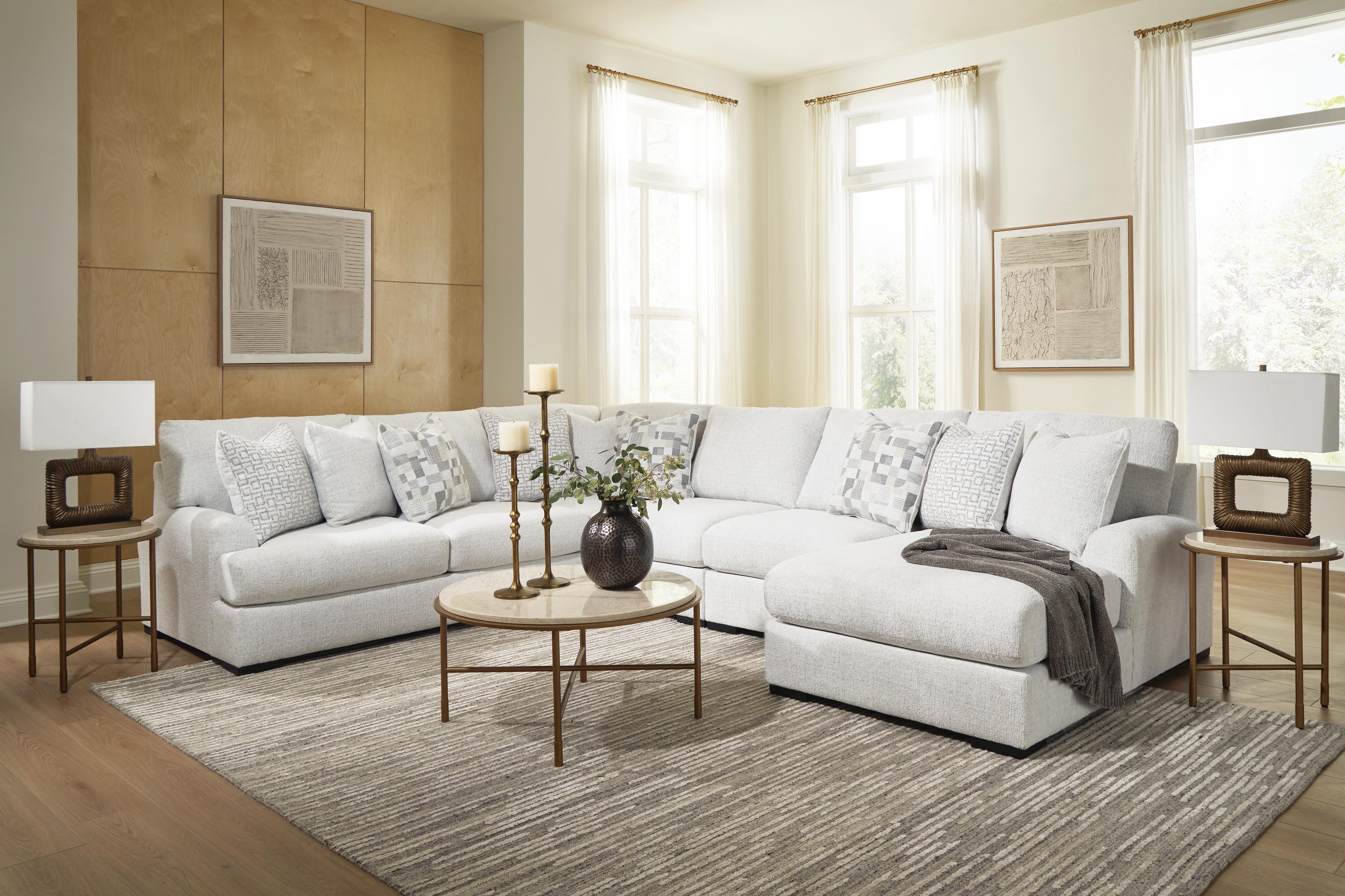 Wynncroft Manor 5-Piece Sectional with Chaise, Chalk, large