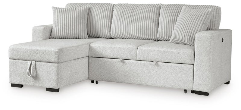 Poppleton 2-Piece Sectional with Pop Up Sleeper and Chaise, Alloy