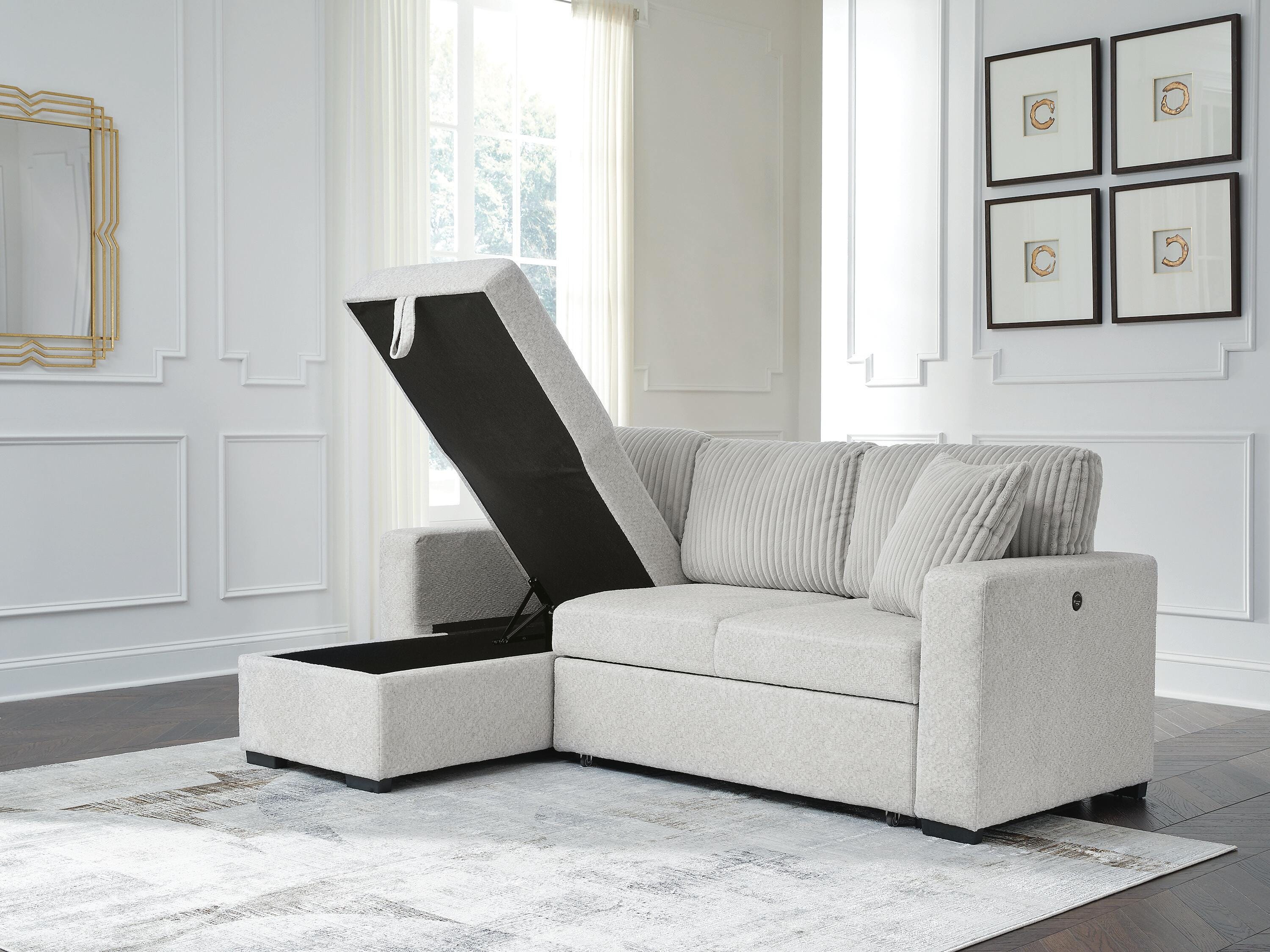 Poppleton 2-Piece Sectional with Pop Up Sleeper and Chaise, , large