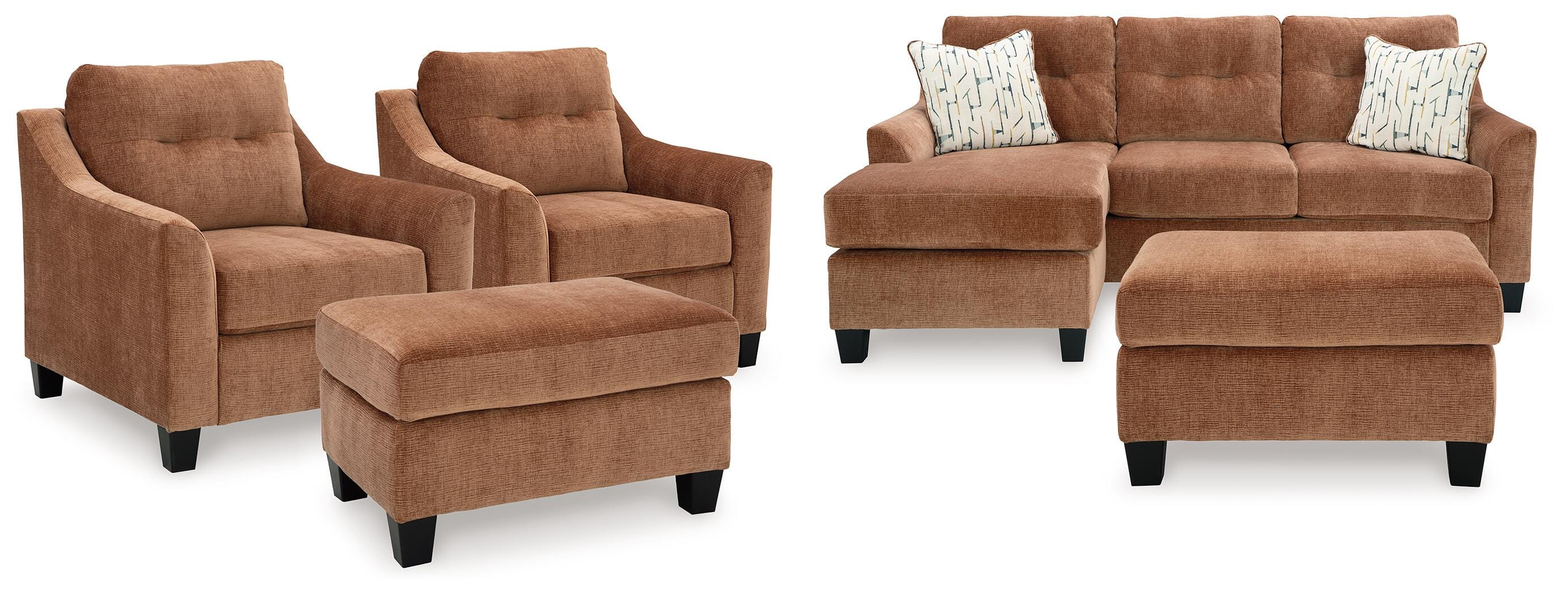 Amity Bay Sofa Chaise Sleeper, 2 Chairs and 2 Ottomans - image 1