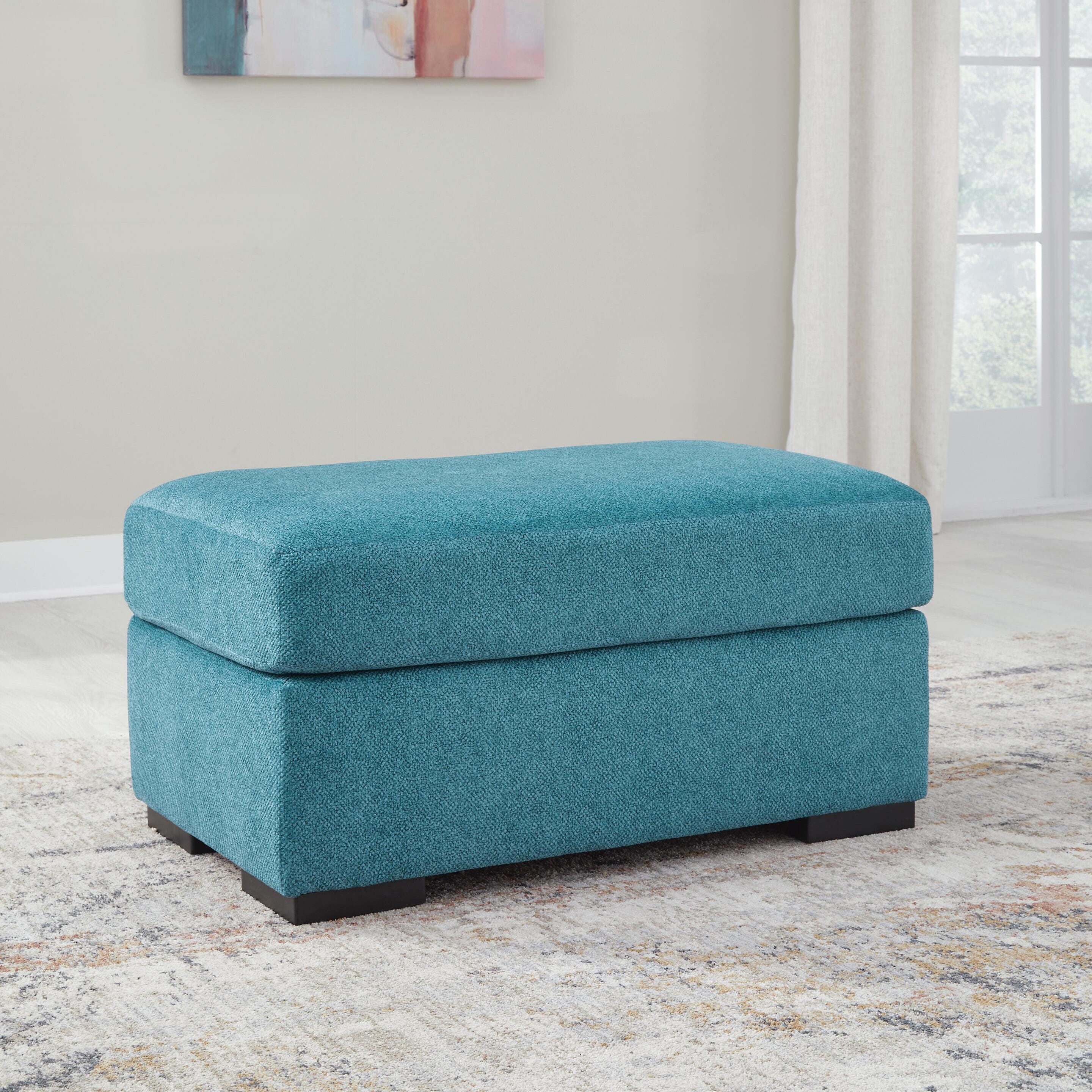 Keerwick Ottoman, Teal, rollover