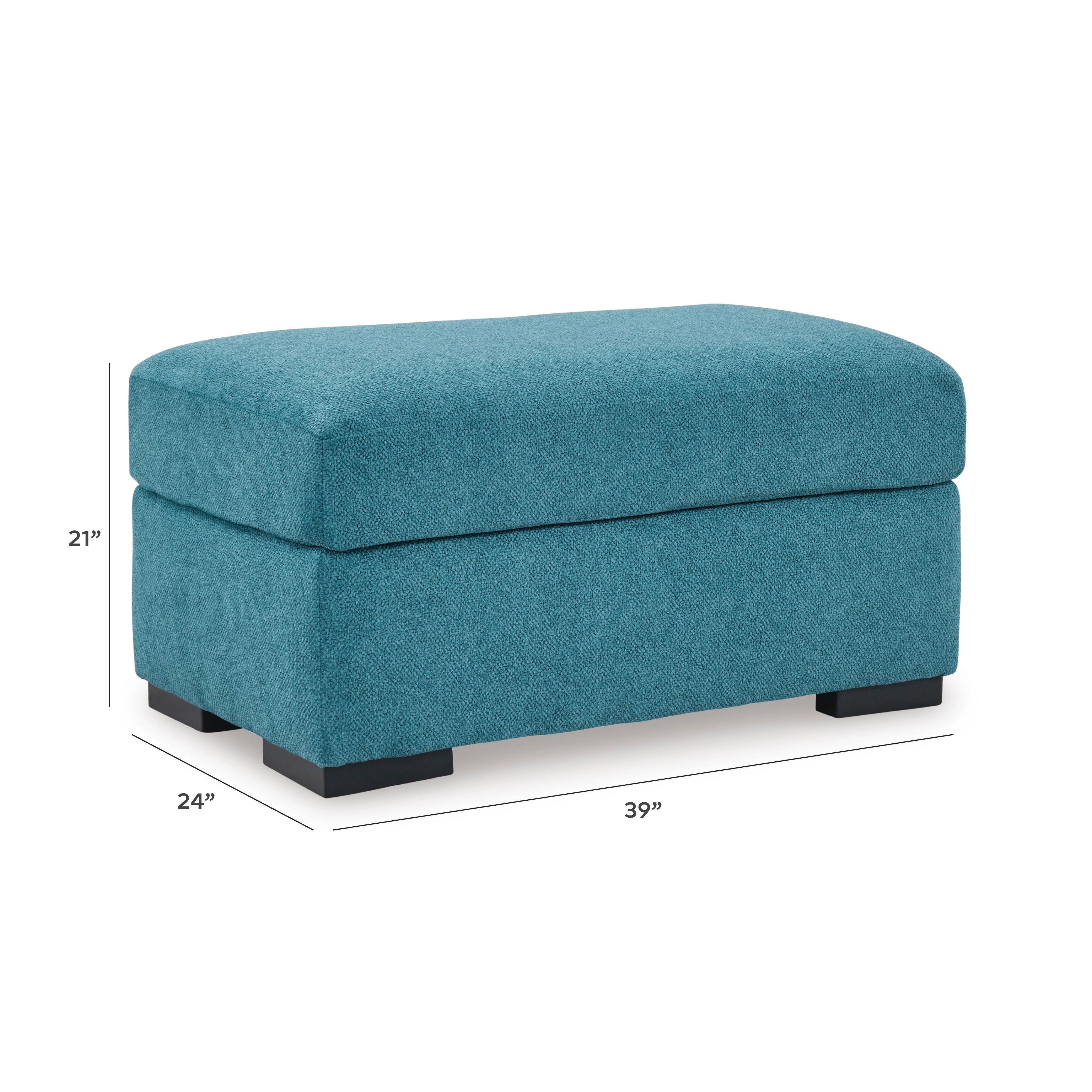 Keerwick Ottoman, Teal, large