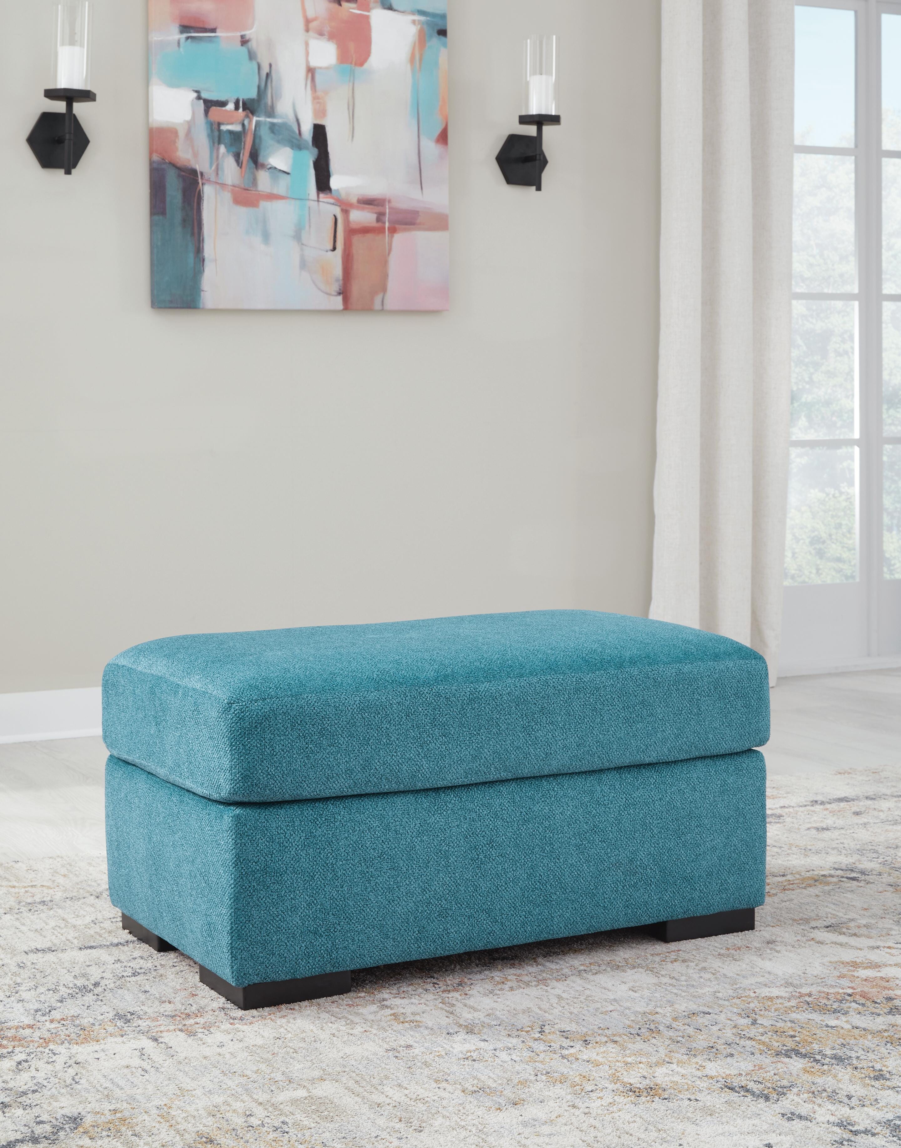 Keerwick Ottoman, Teal, rollover