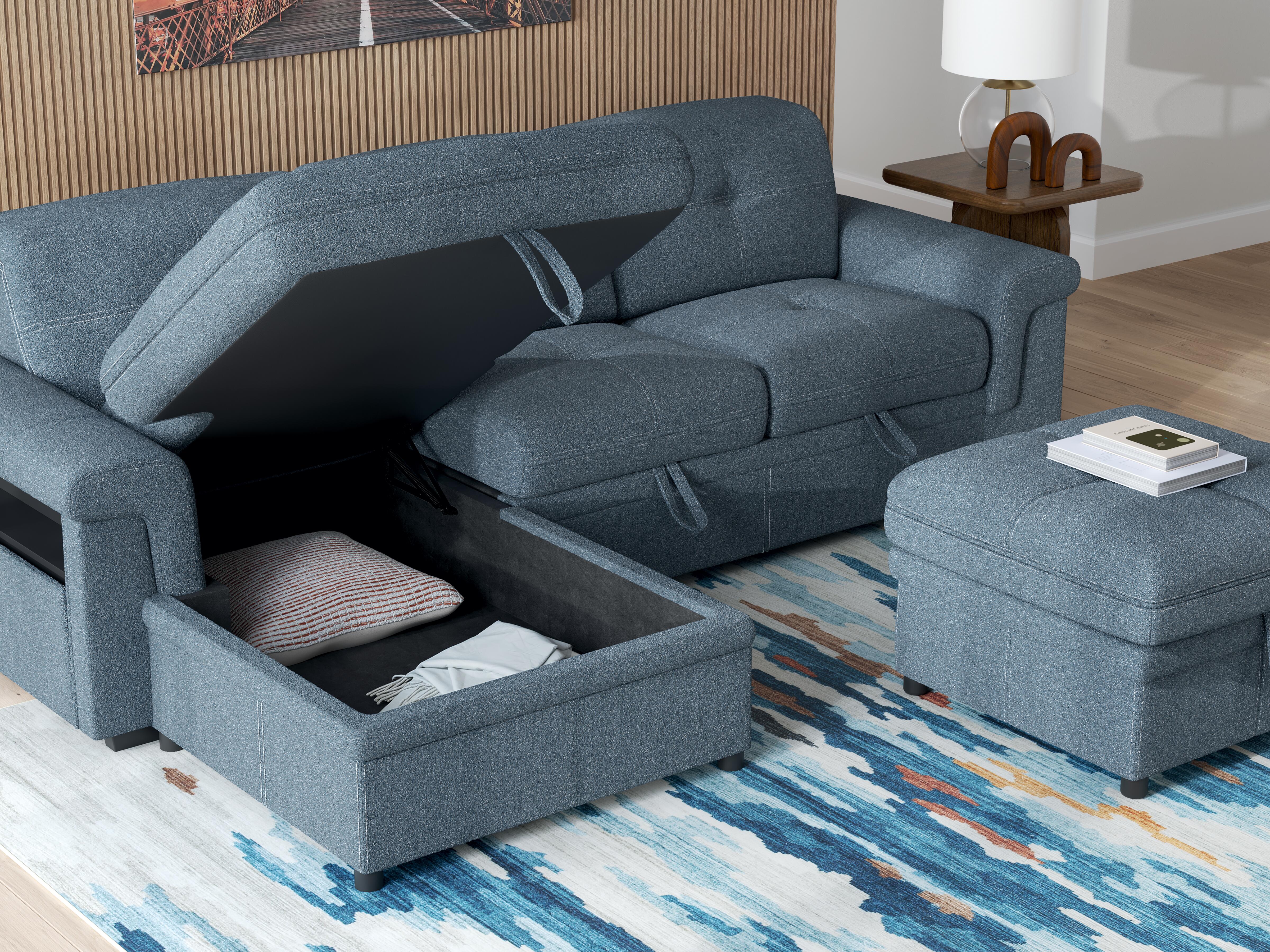 Ruffner 2-Piece Sectional with Pop Up Sleeper and Chaise, , large