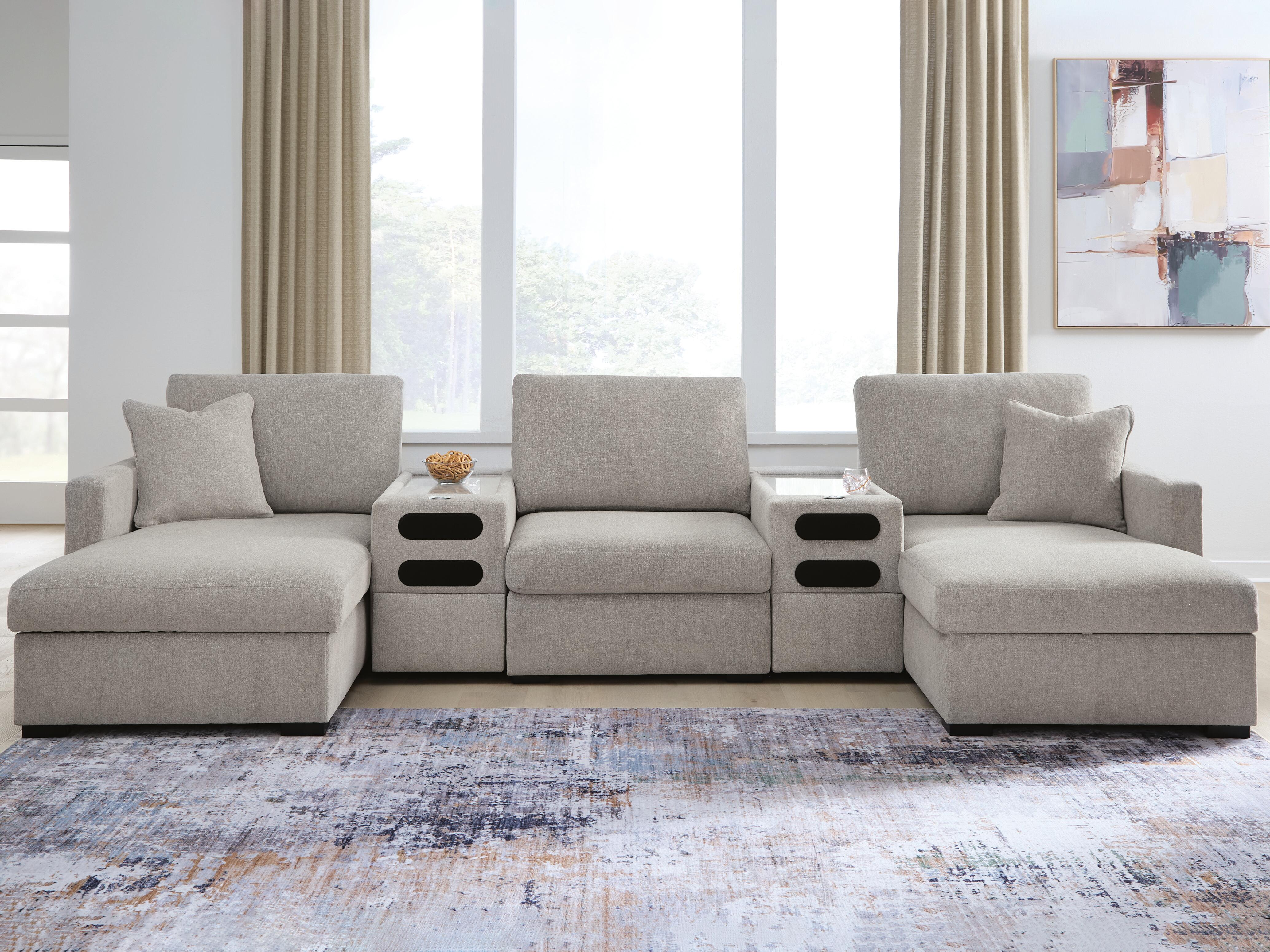 ModMax Luxe 5-Piece Double Chaise Sectional with Audio Consoles - image 1
