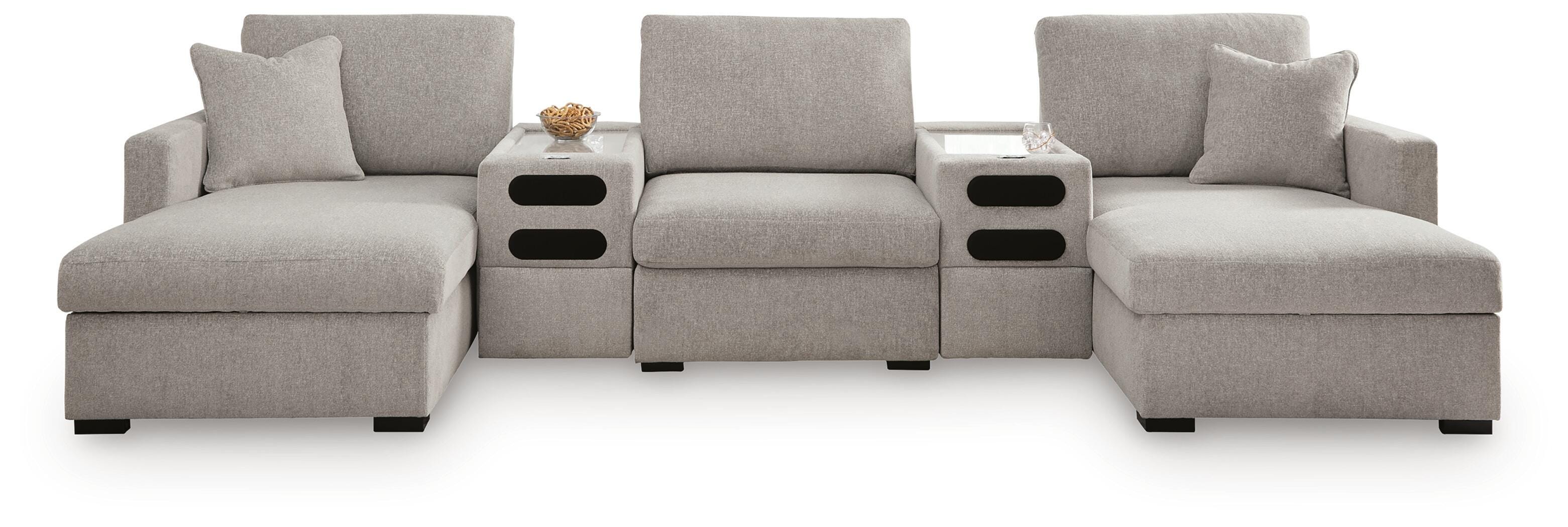 ModMax Luxe 5-Piece Double Chaise Sectional with Audio Consoles - image 2
