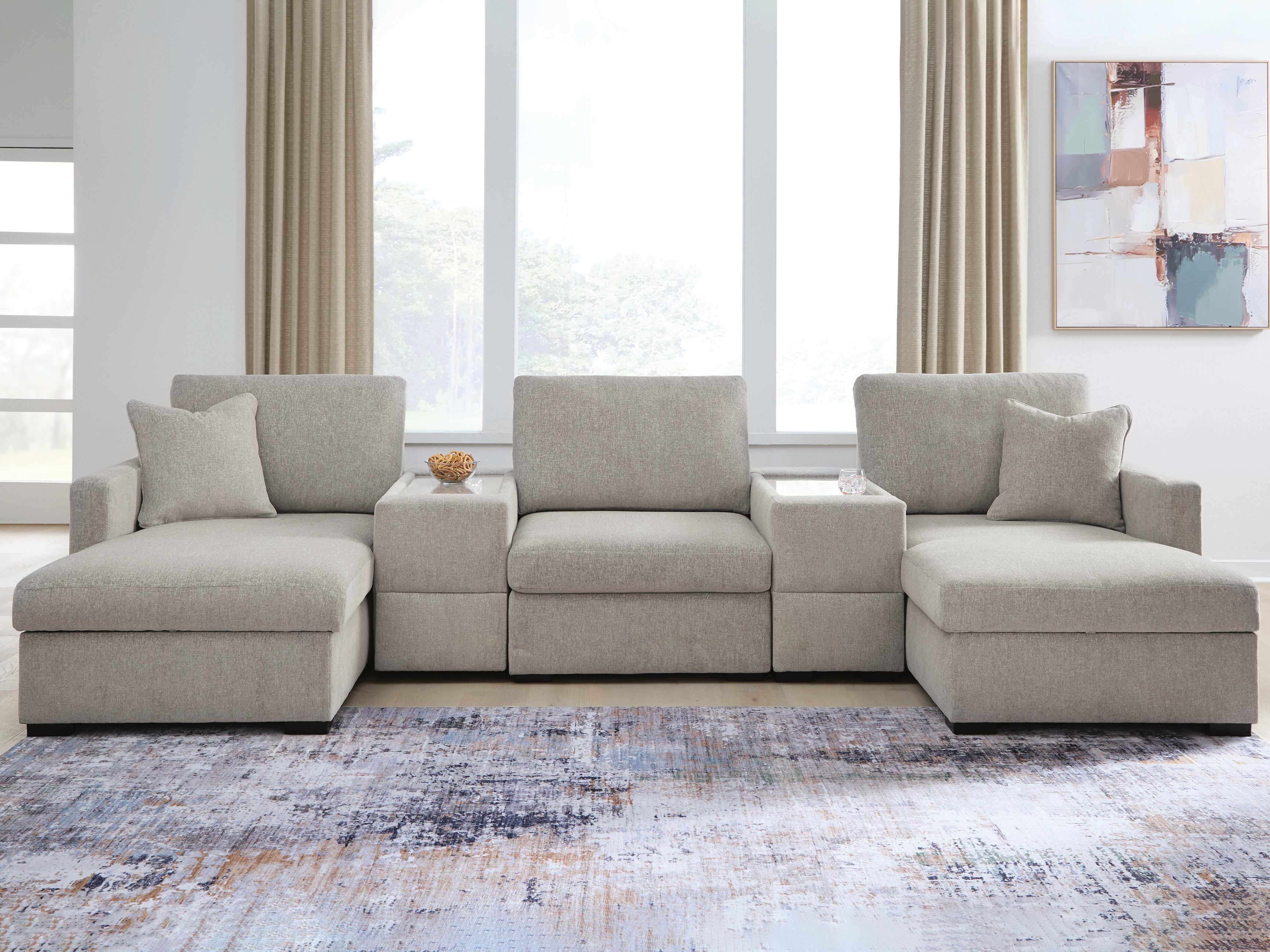 Seccional de 5 piezas con doble chaise longue ModMax Luxe y consolas de almacenamiento - image 1