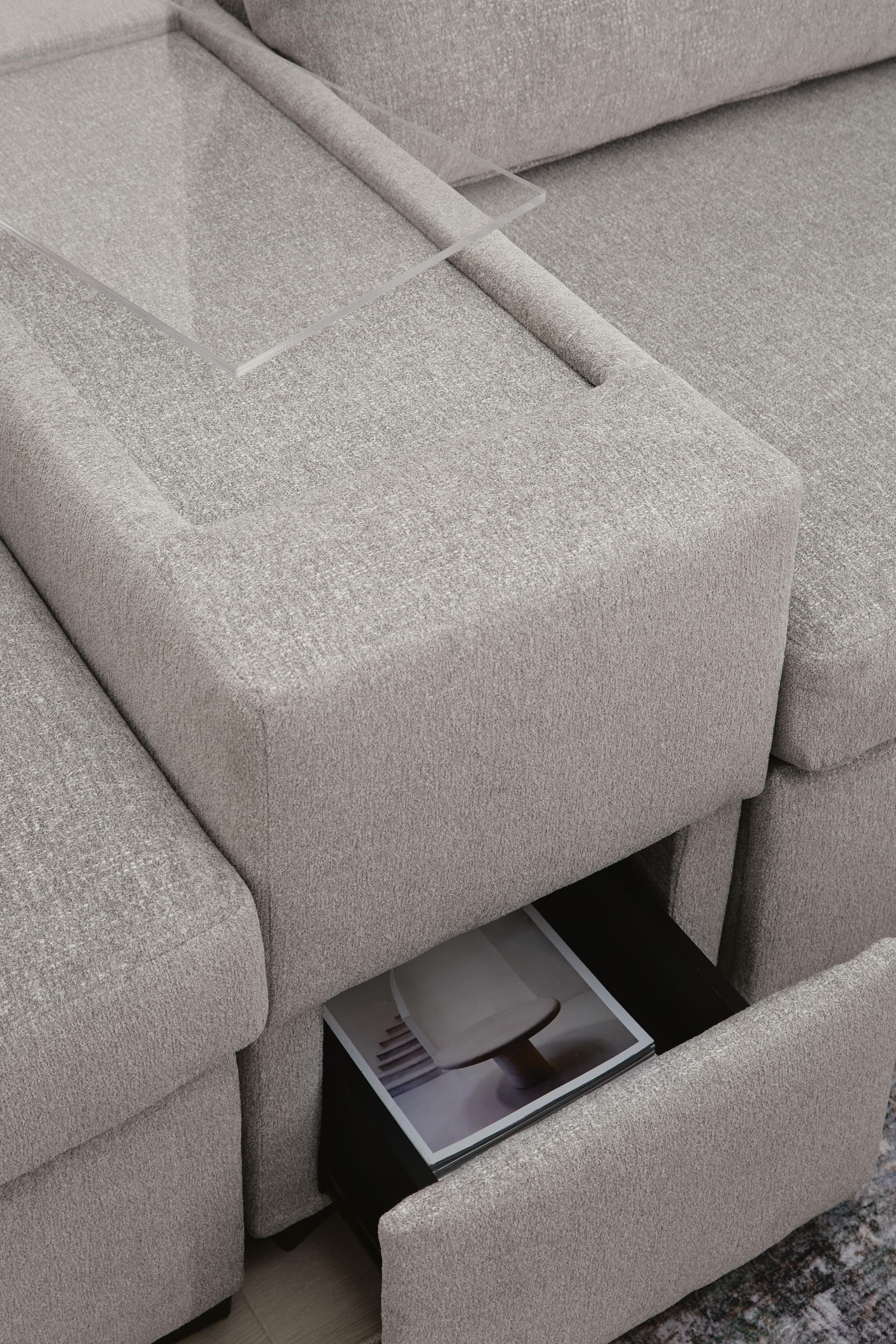 Seccional de 5 piezas con doble chaise longue ModMax Luxe y consolas de almacenamiento - image 3