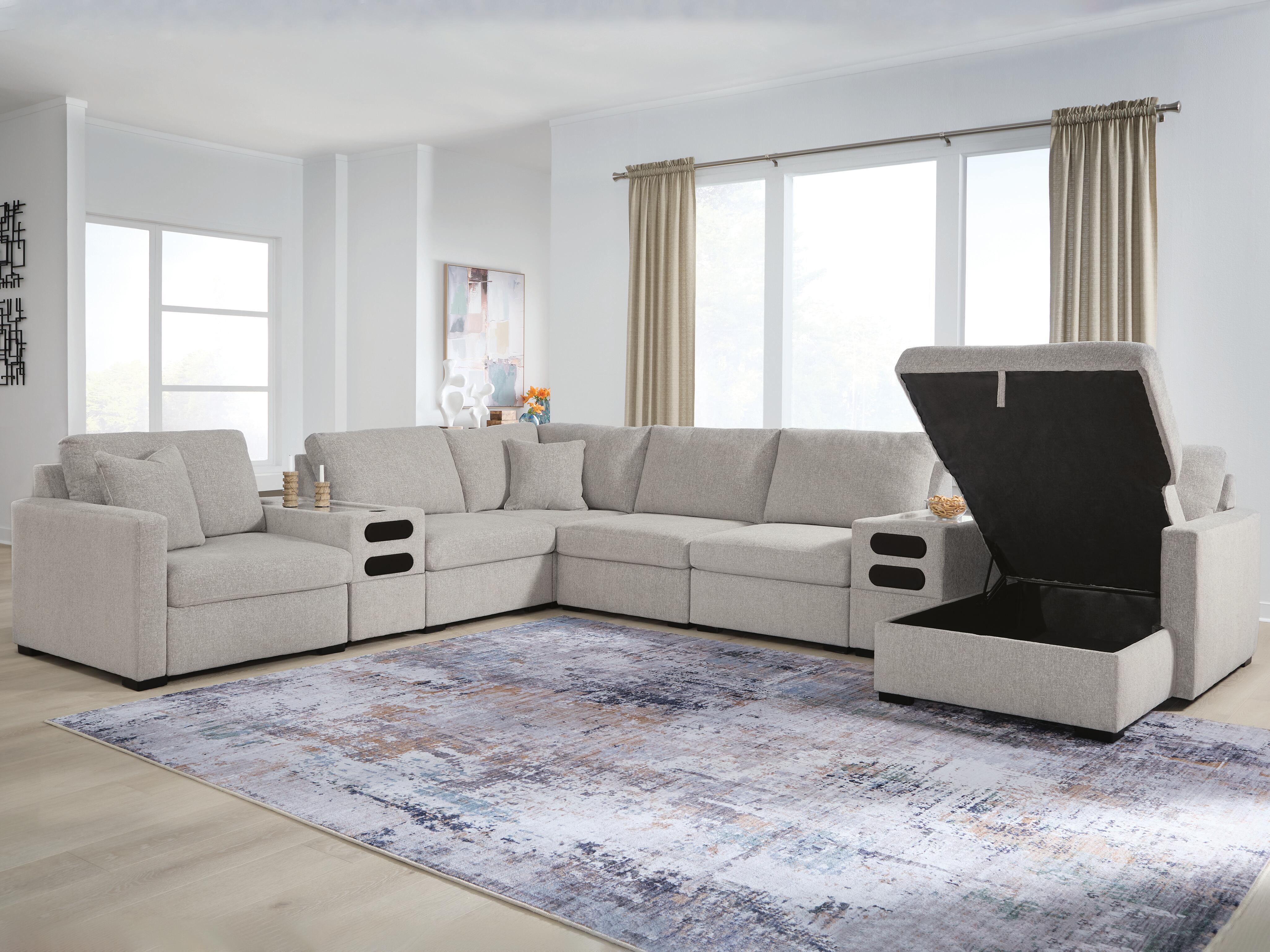 Seccional ModMax Luxe de 8 piezas con diván con almacenamiento y consolas de audio - image 1