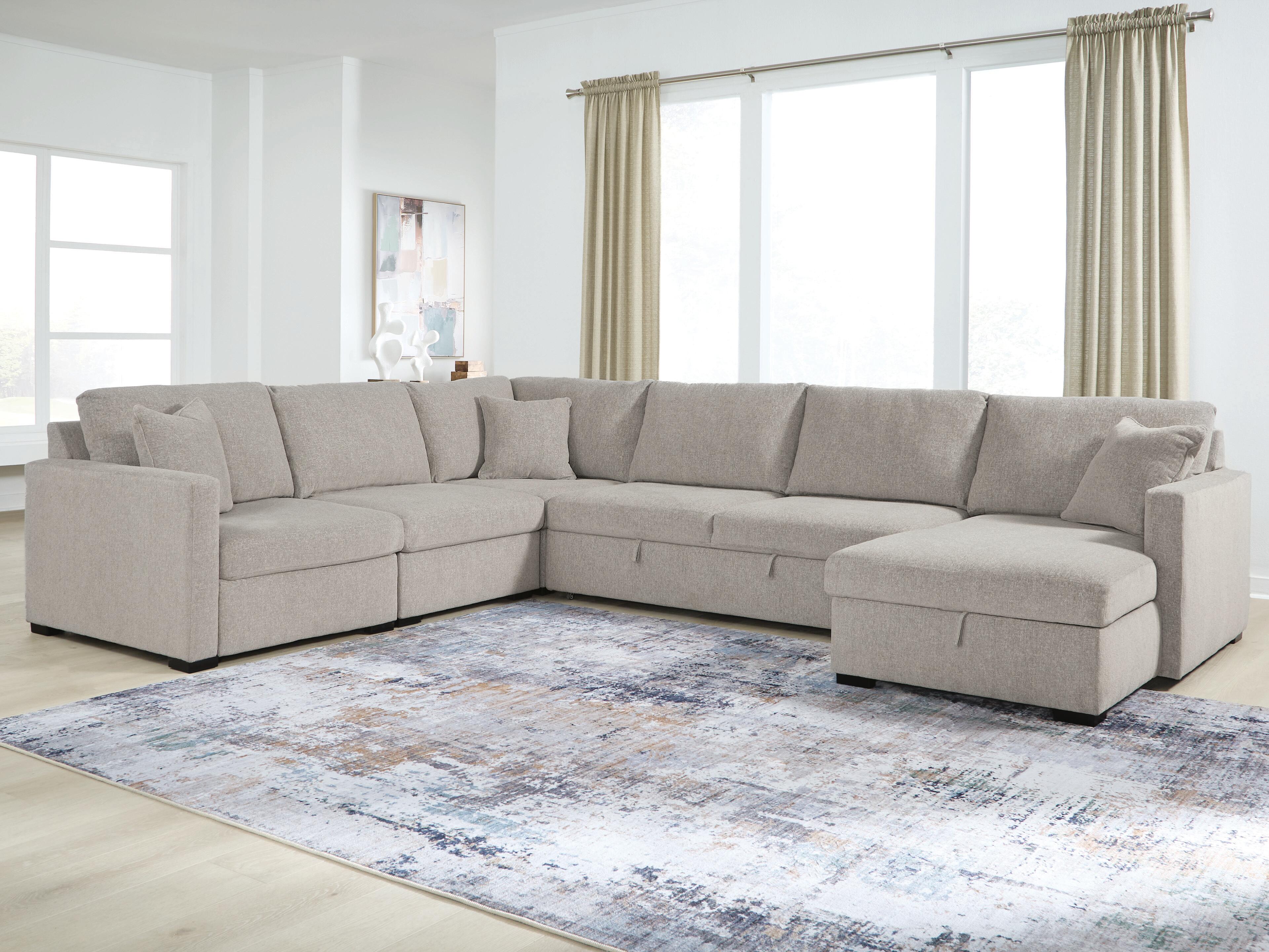 Seccional ModMax Luxe de 5 piezas con chaise longue con espacio de almacenamiento y sofá cama plegable - image 1