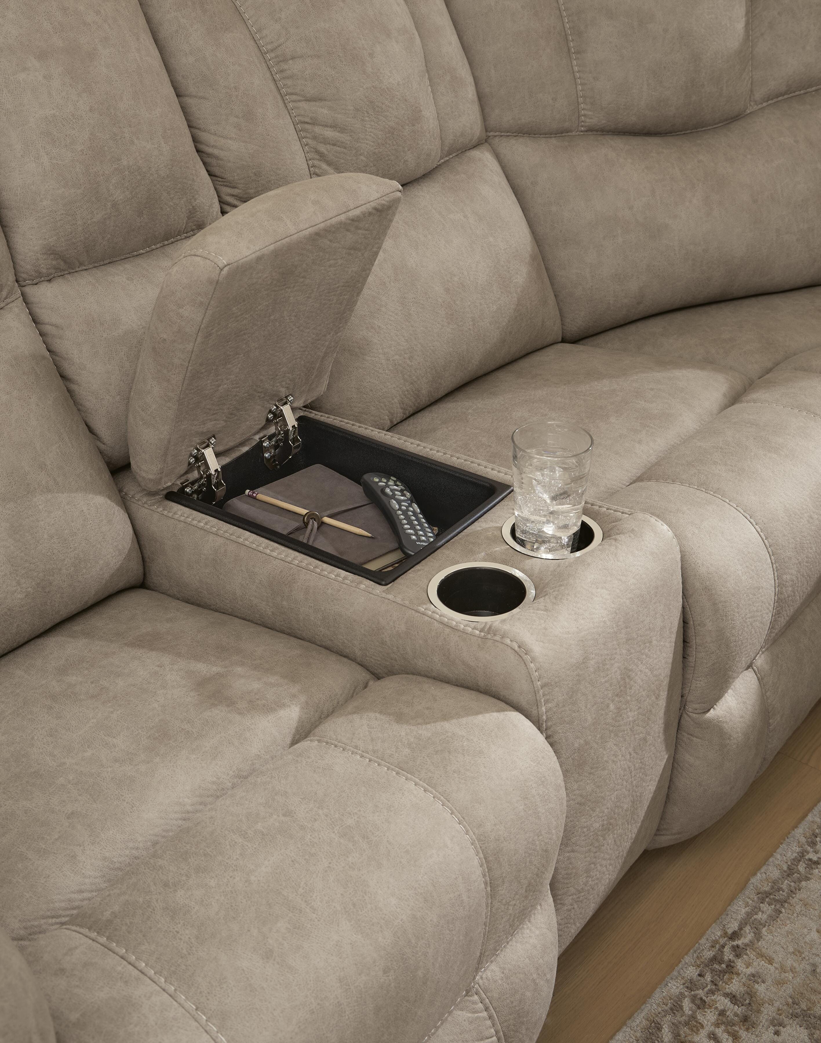 Ravenswaye 3-Piece Reclining Sectional with Console, Birch, large