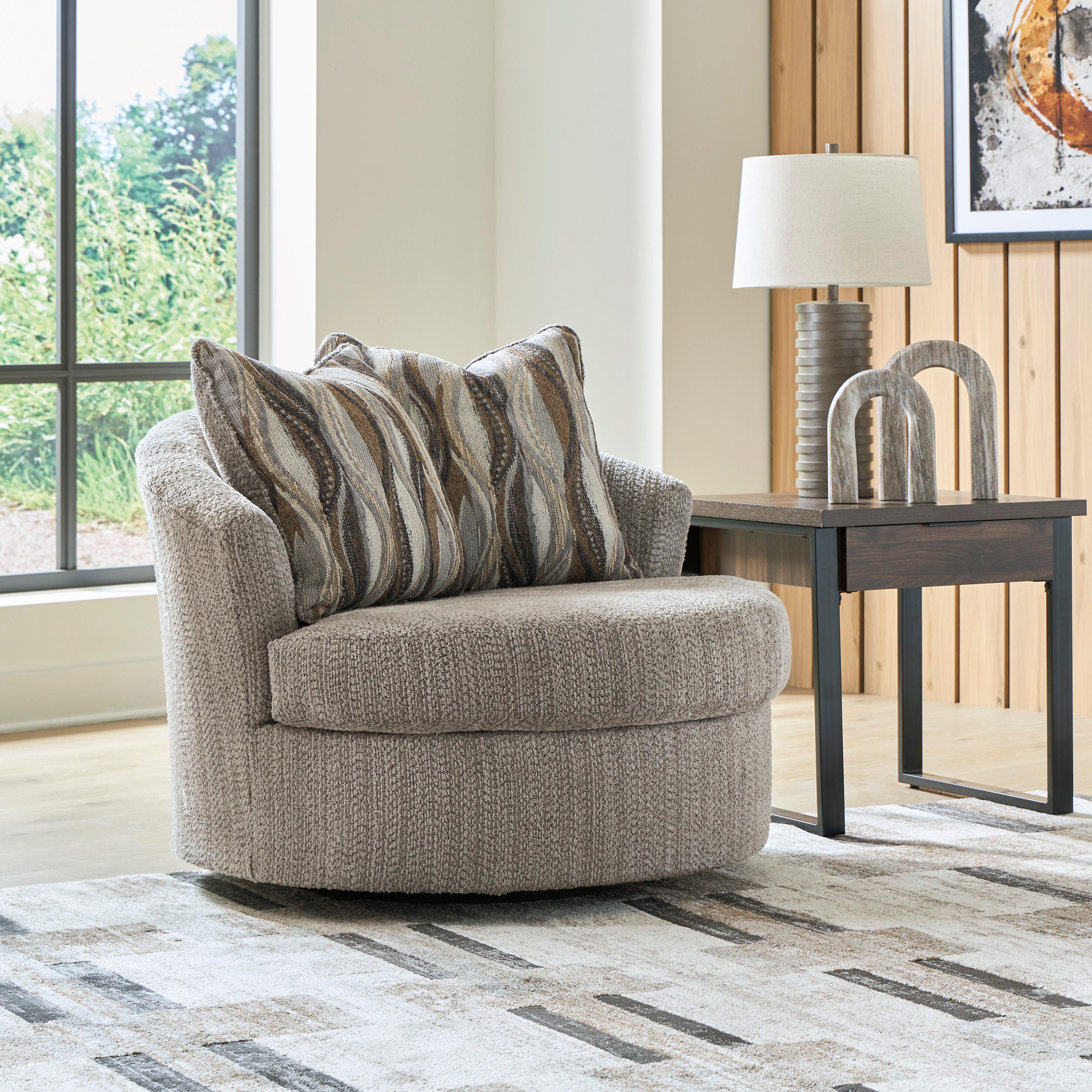 Crespino Swivel Accent Chair, Fossil, rollover