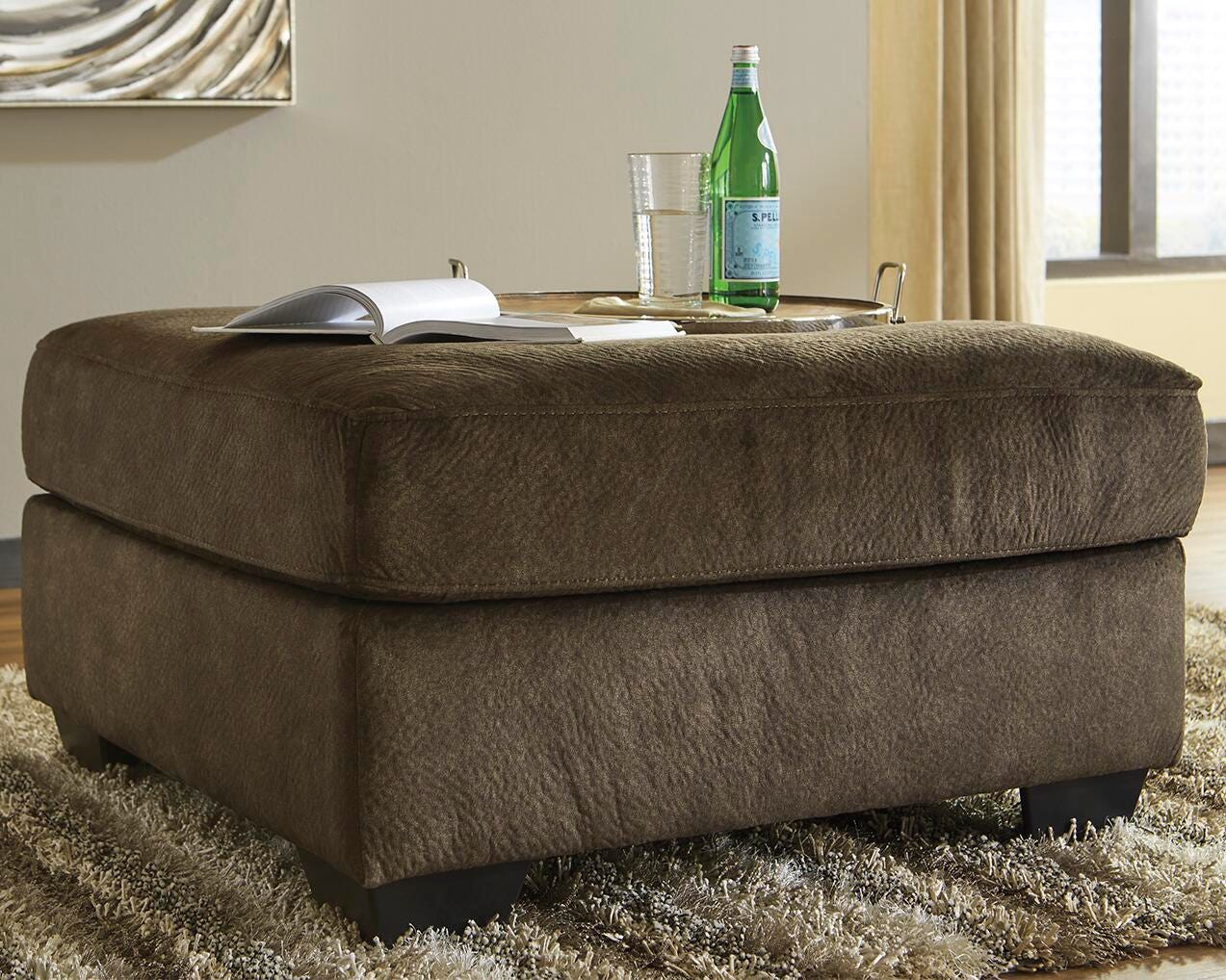 Accrington Oversized Ottoman, Earth, large