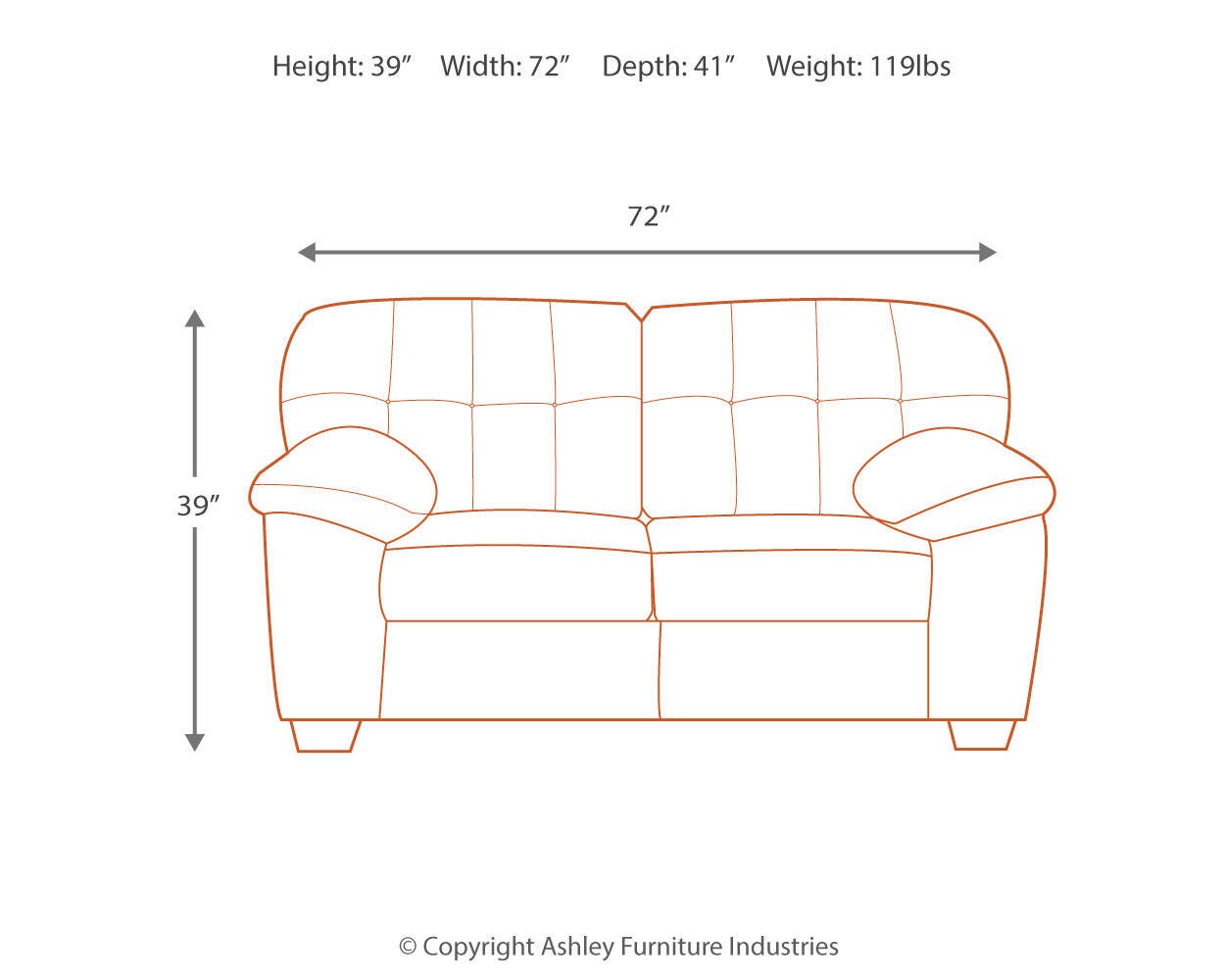 Accrington Loveseat, Earth, large