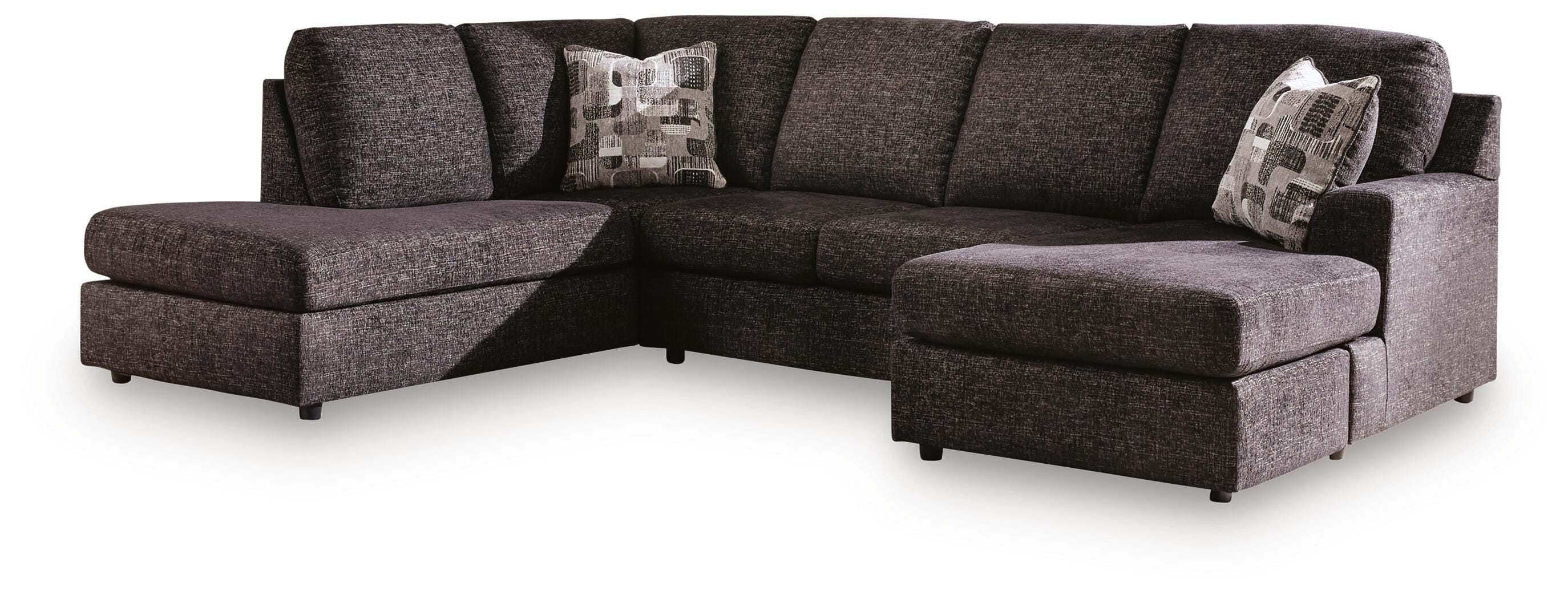 Coralene 2-Piece Sectional with Chaise, Onyx, large