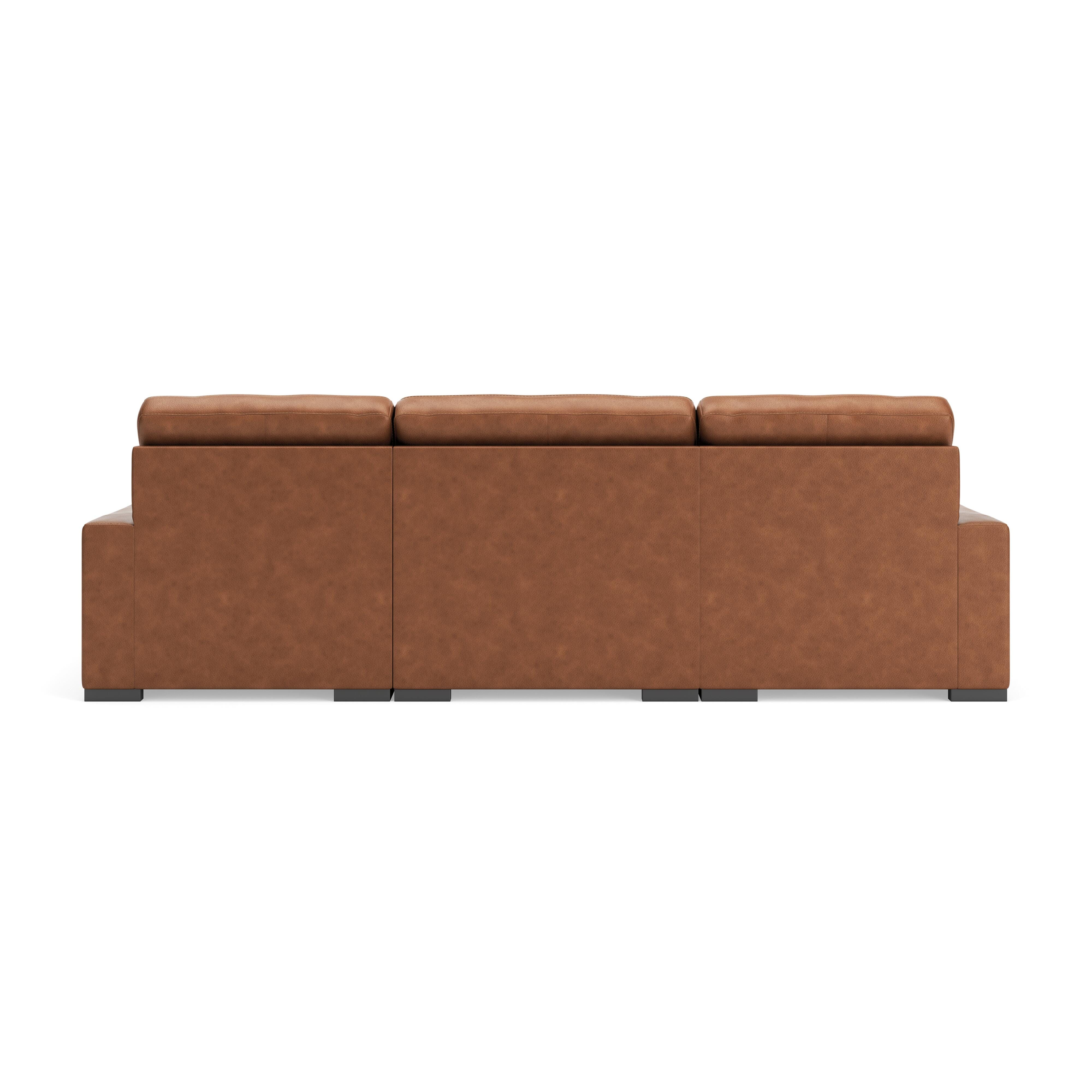 Calden 3-Piece Sectional with Double Chaise, Caramel, large