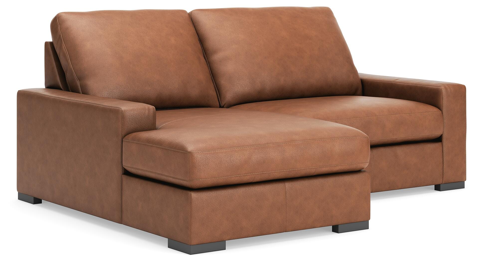 Calden 2-Piece Sectional with Chaise, Caramel, rollover