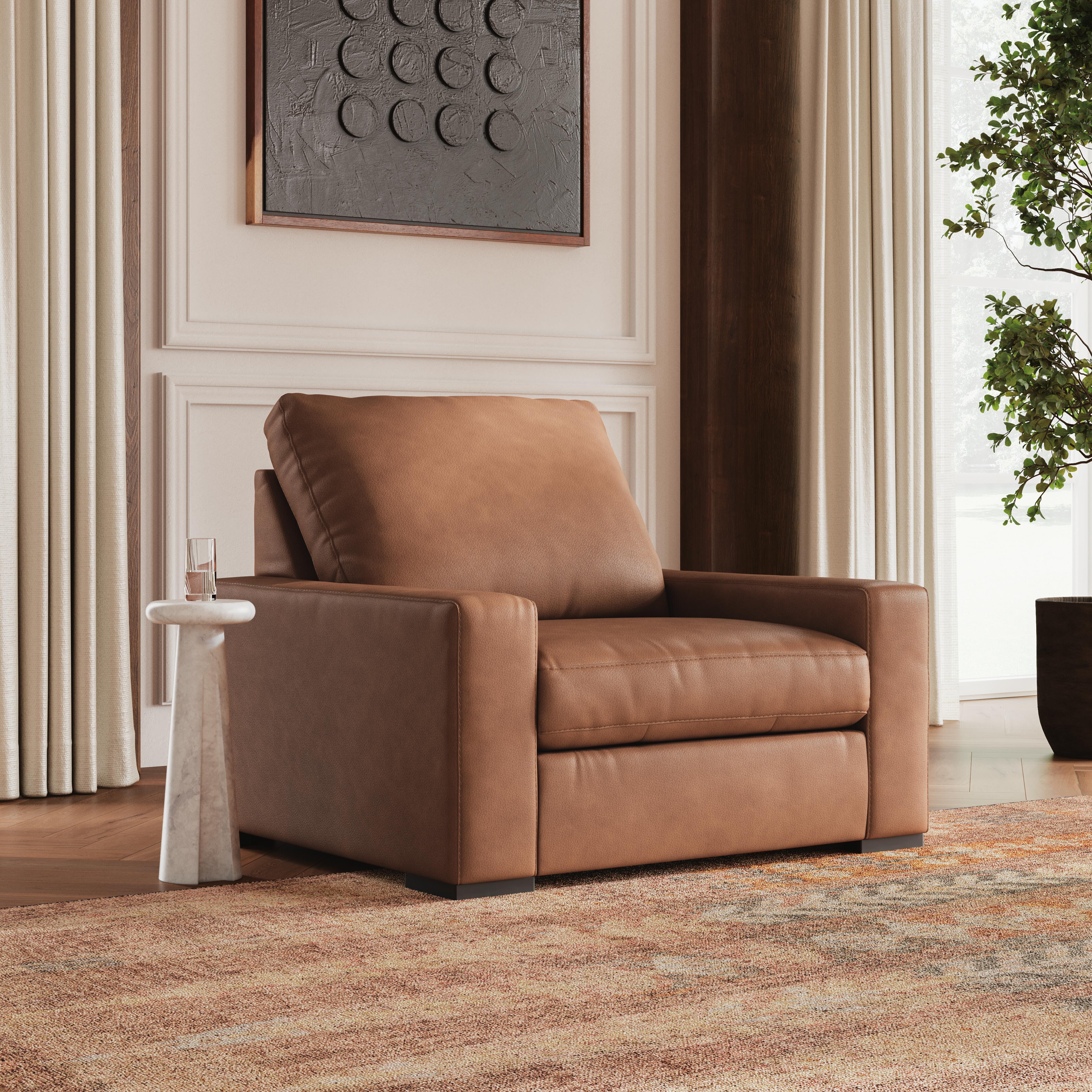 Calden Oversized Chair, Caramel, large