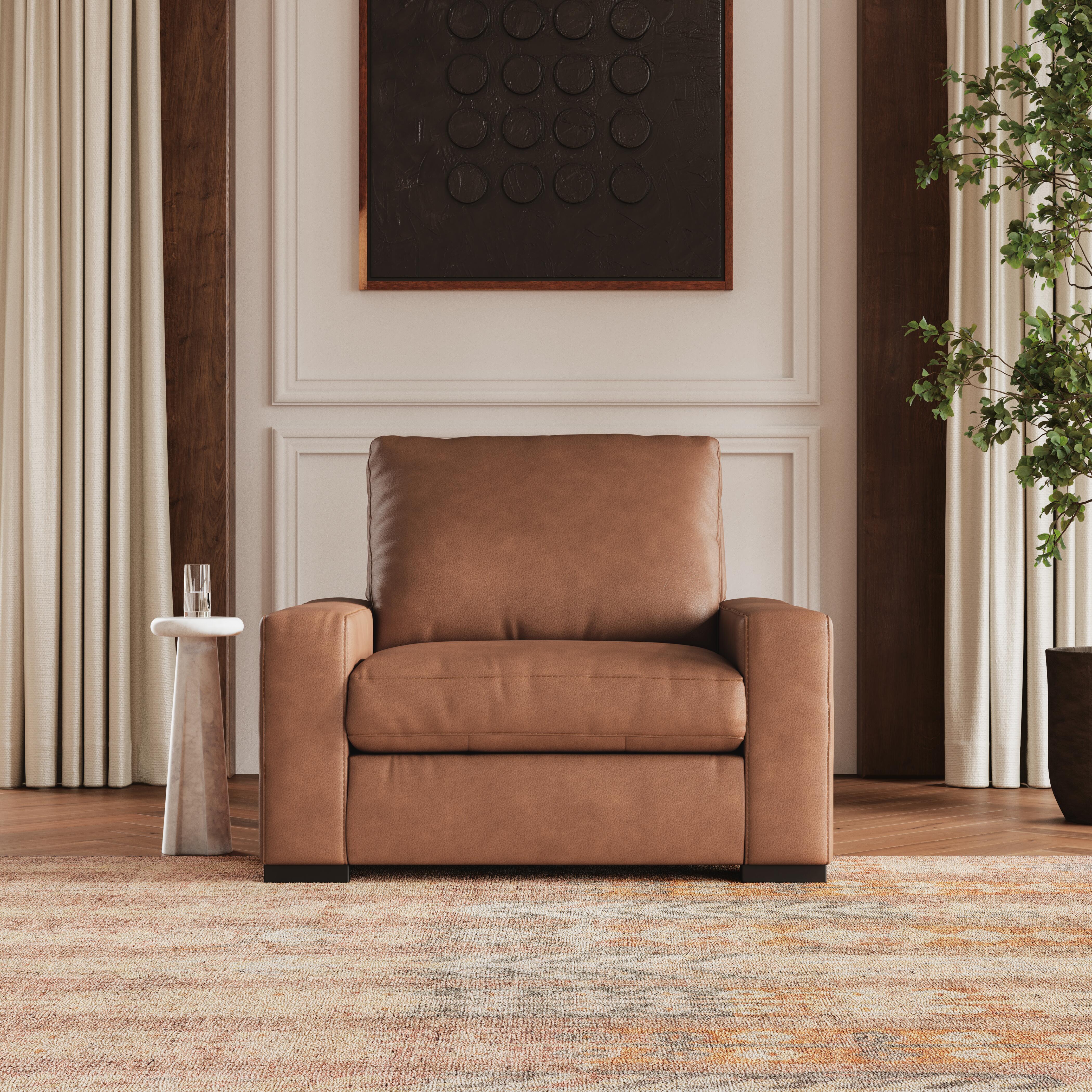 Calden Oversized Chair, Caramel, rollover