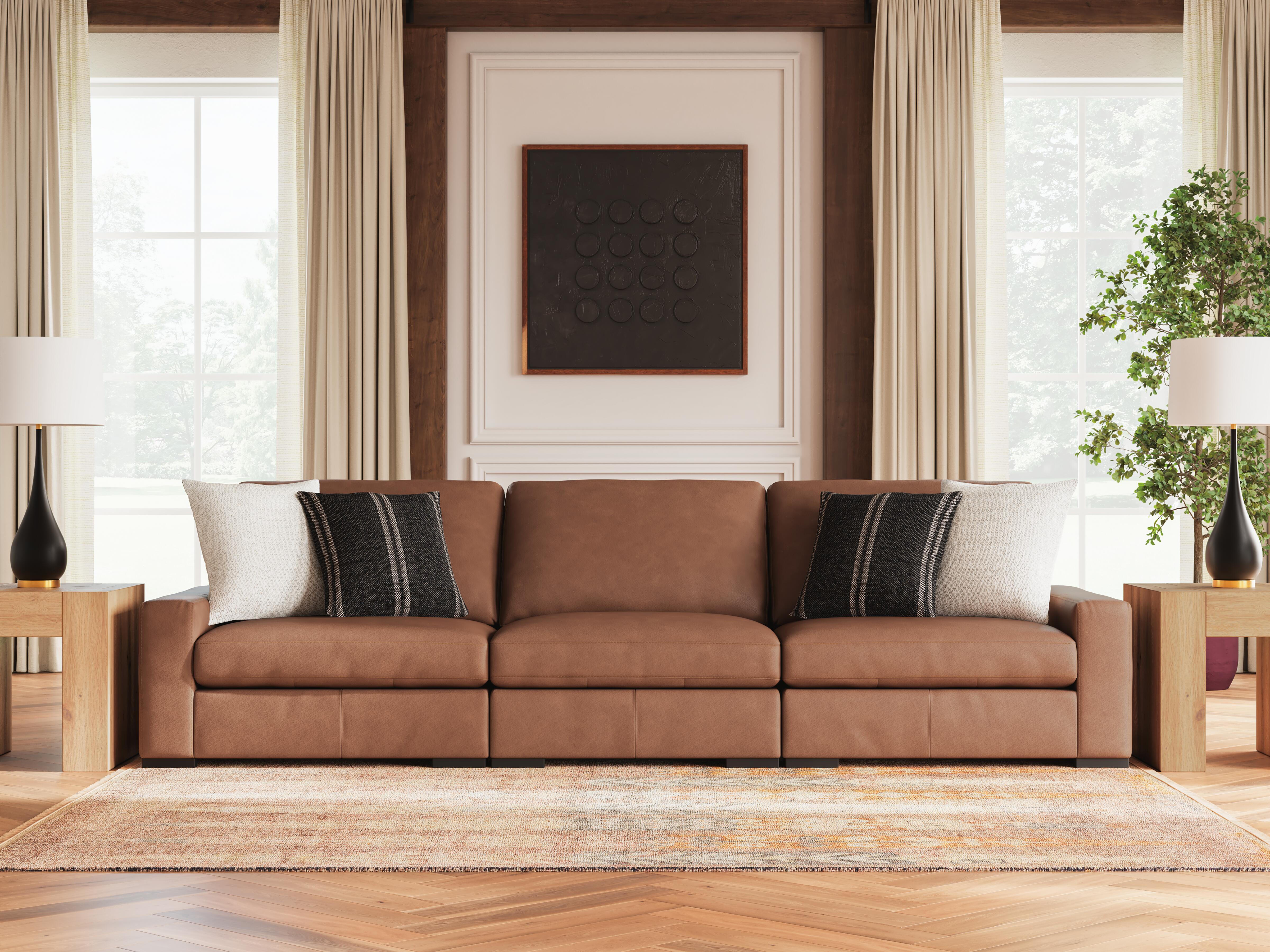 Calden 3-Piece Sectional Sofa, Caramel, rollover