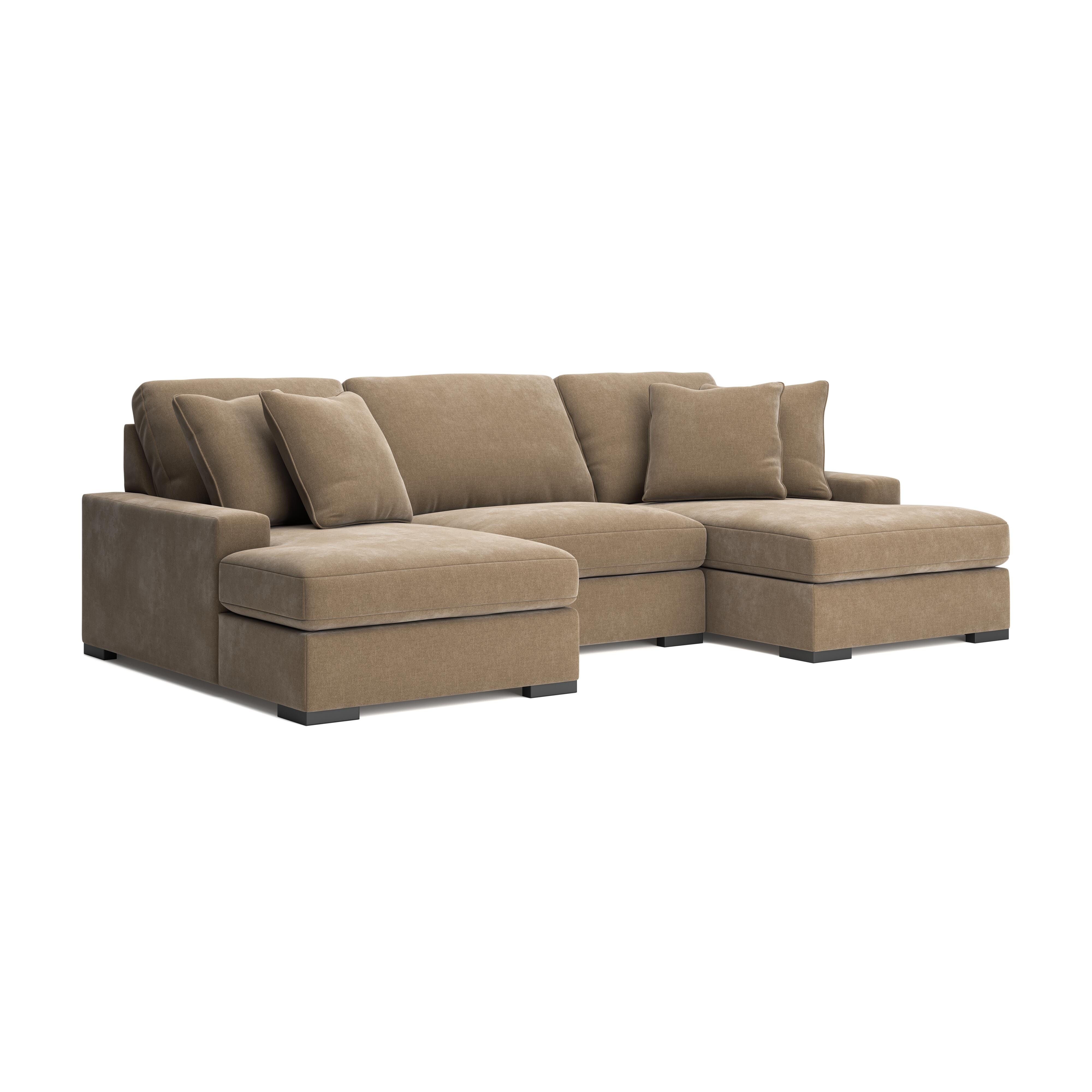 Calden 3-Piece Sectional with Double Chaise, Sable, large