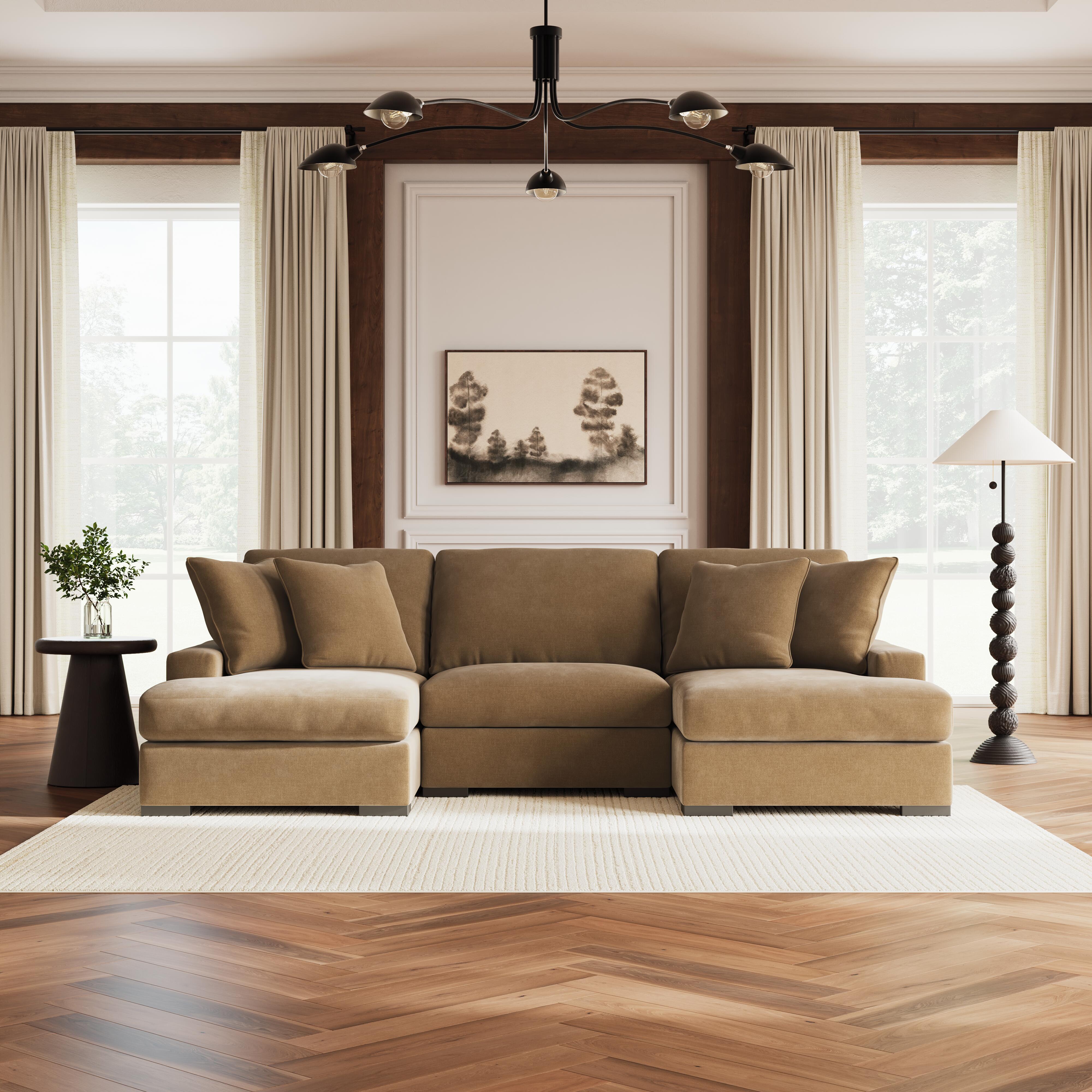 Calden 3-Piece Sectional with Double Chaise, Sable, large