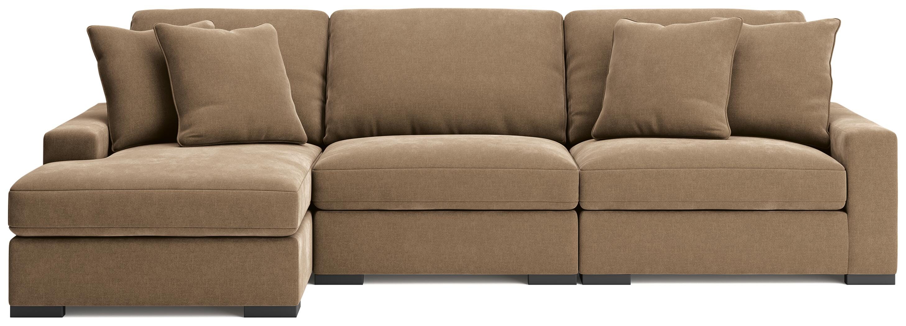 Ashley Luxe Calden Velvet 3-Piece Modular Sectional with Chaise