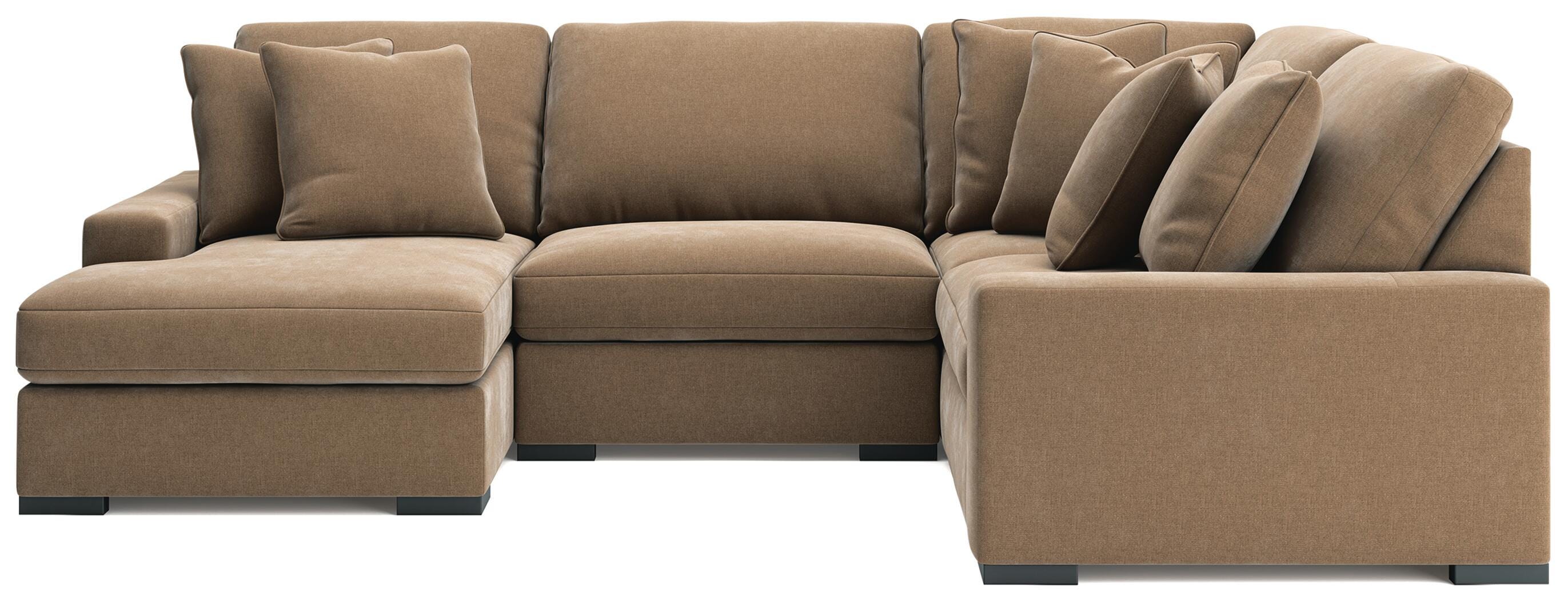 Ashley Luxe Calden Velvet 4-Piece Modular Sectional with Chaise