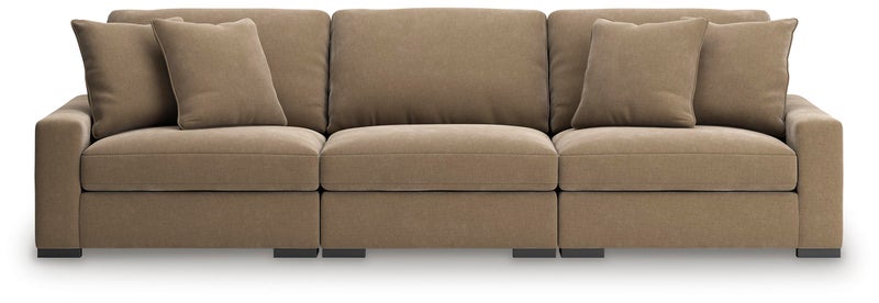 Ashley Luxe Calden Velvet 3-Piece Modular Sectional Sofa, Sable