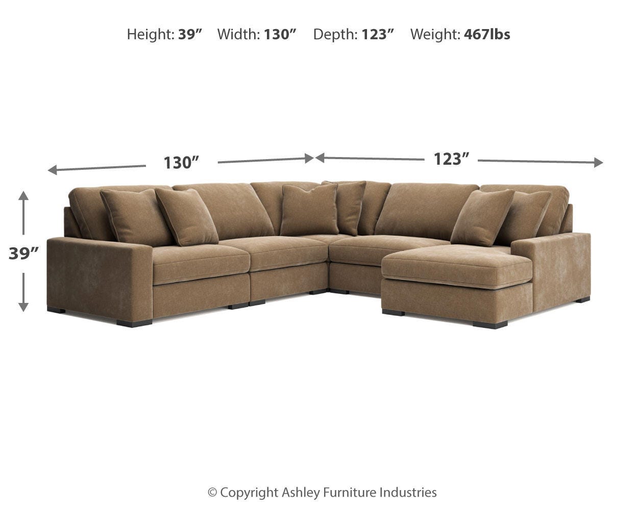 Calden 5-Piece Sectional with Chaise - image 7