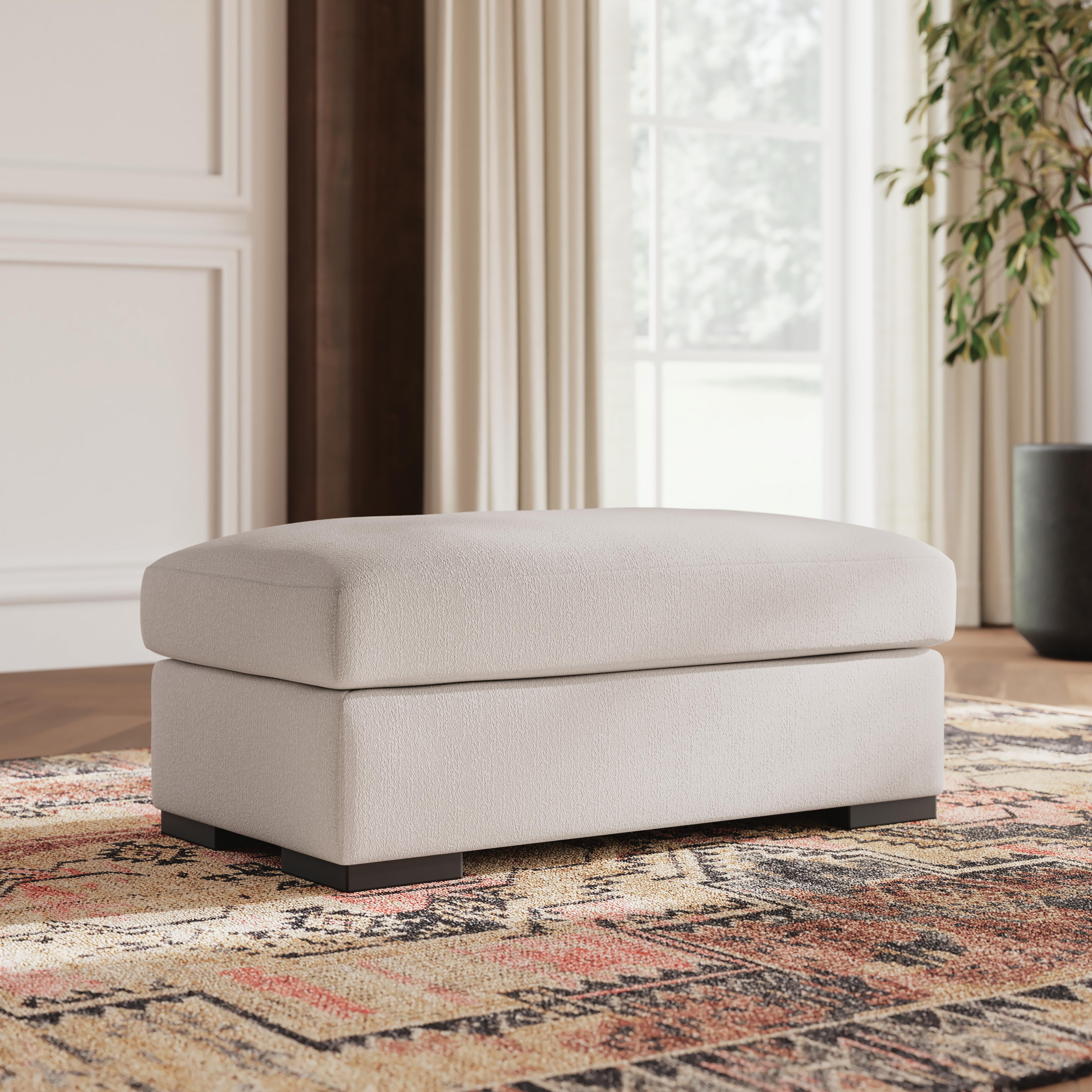 Calden Ottoman, Oyster, large