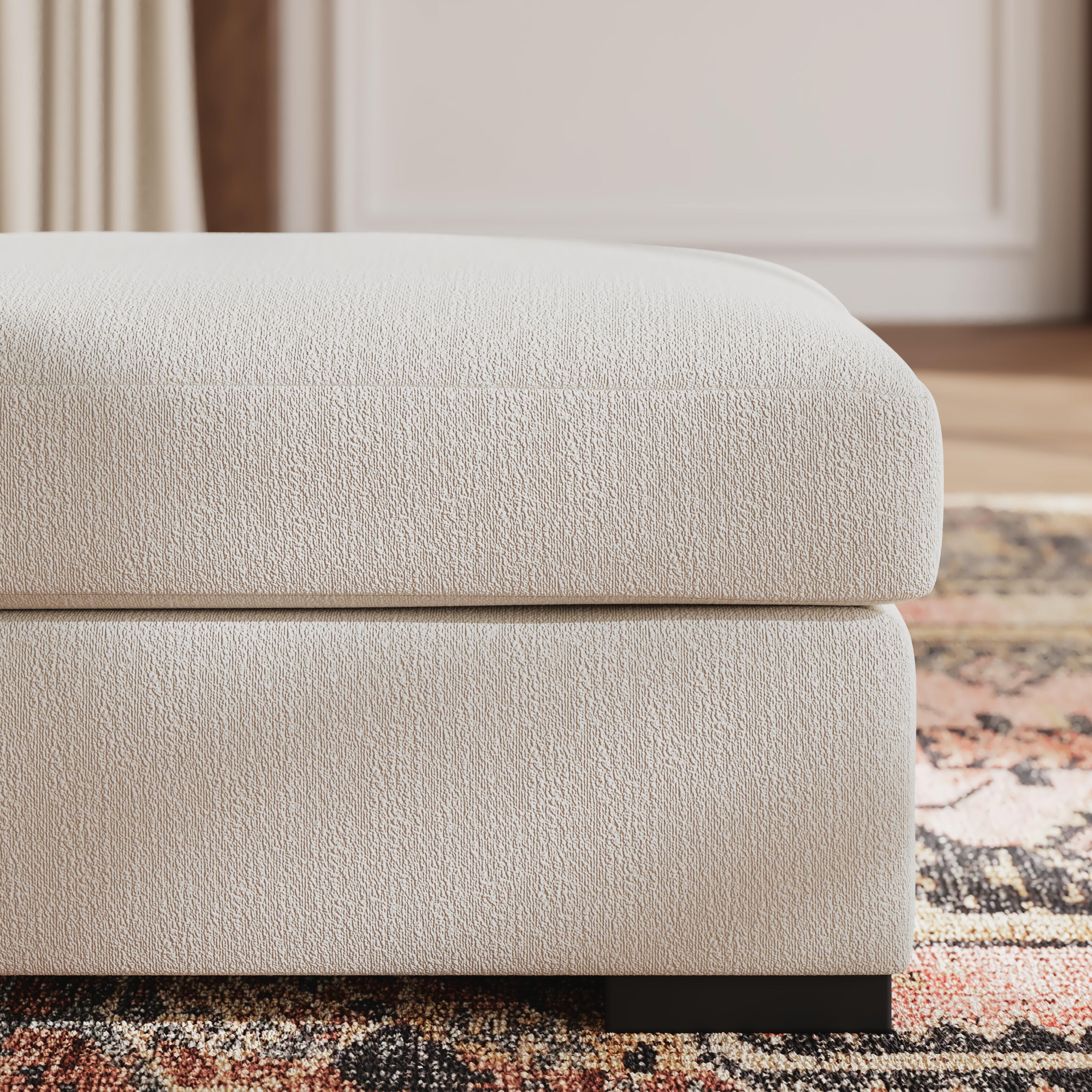 Calden Ottoman, Oyster, large