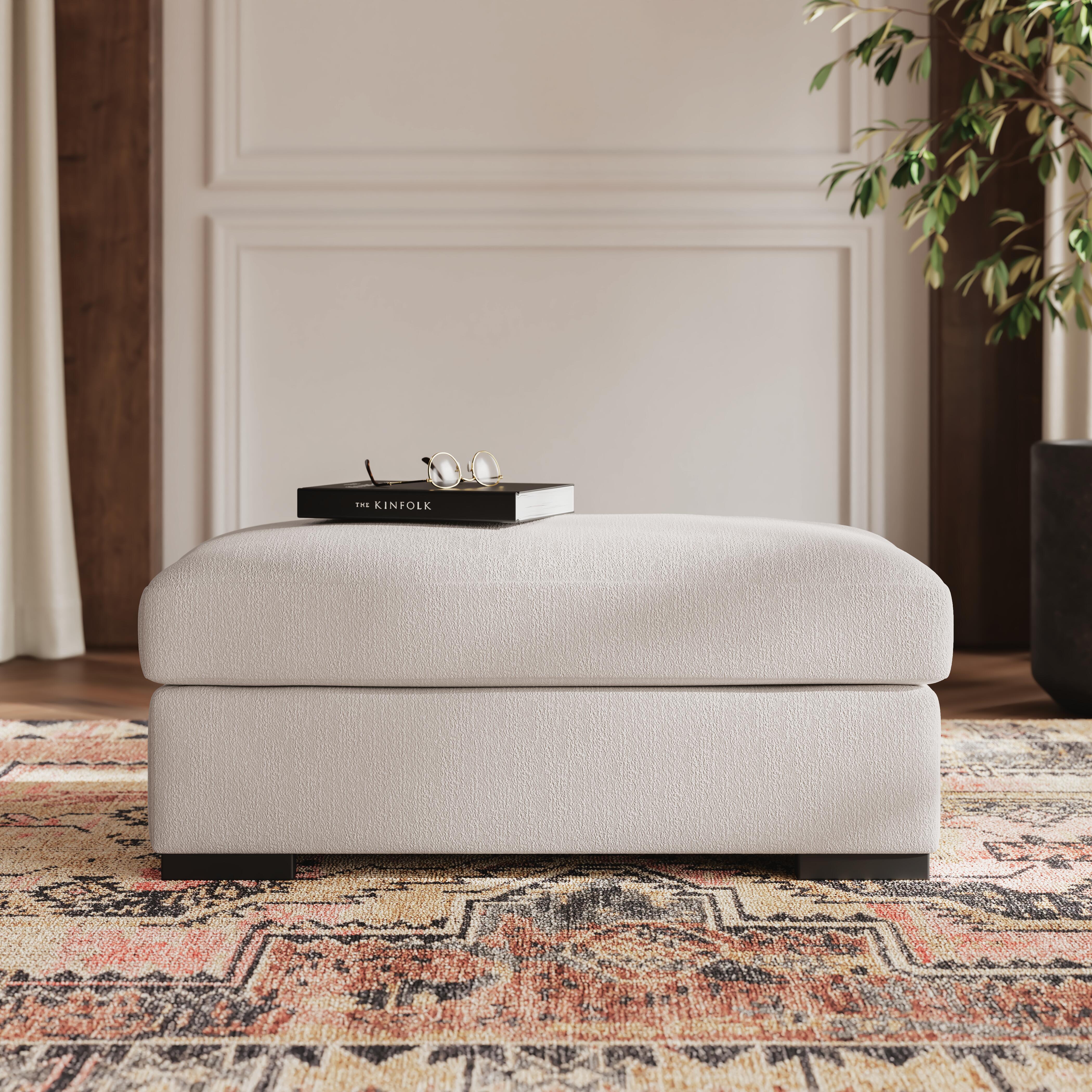 Calden Ottoman, Oyster, large