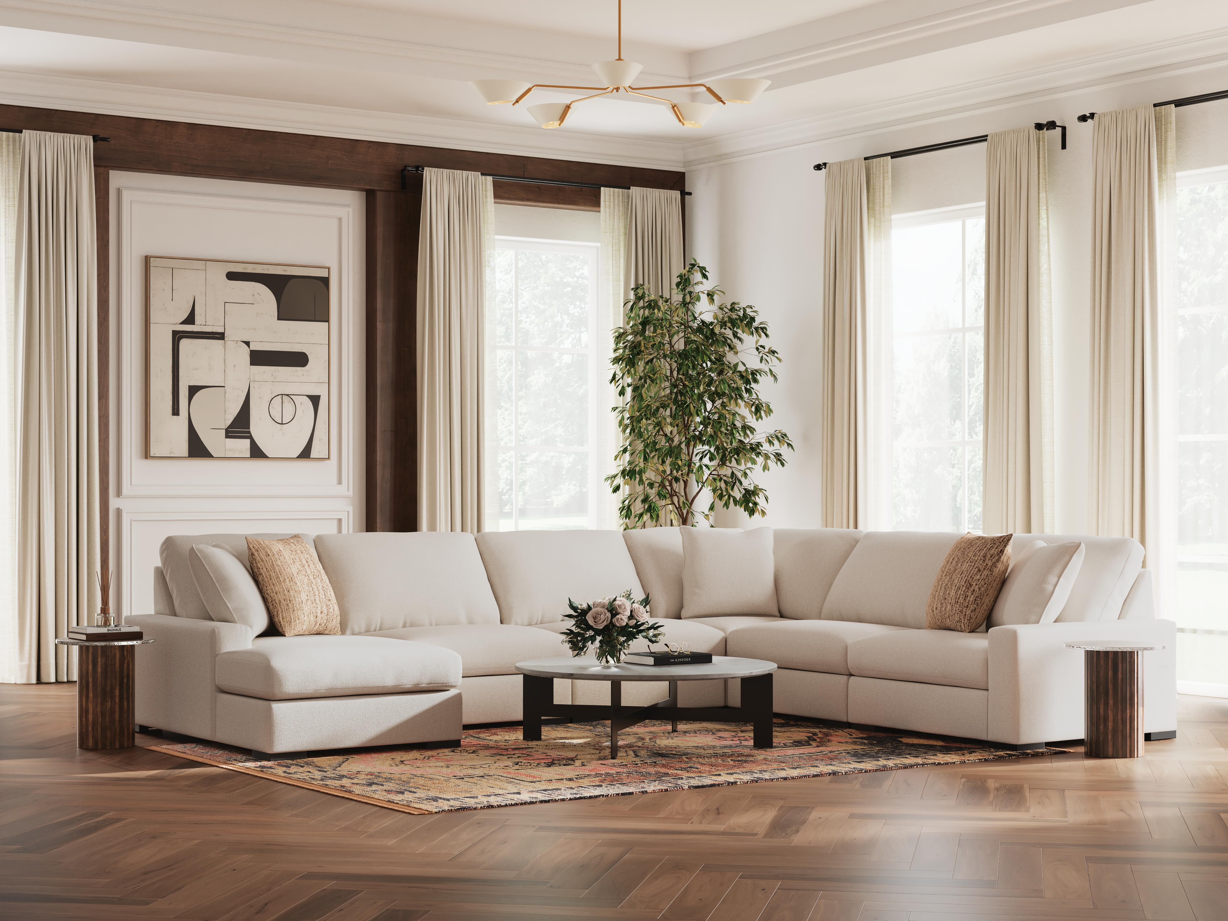 Calden 6-Piece Sectional with Chaise, Oyster, rollover