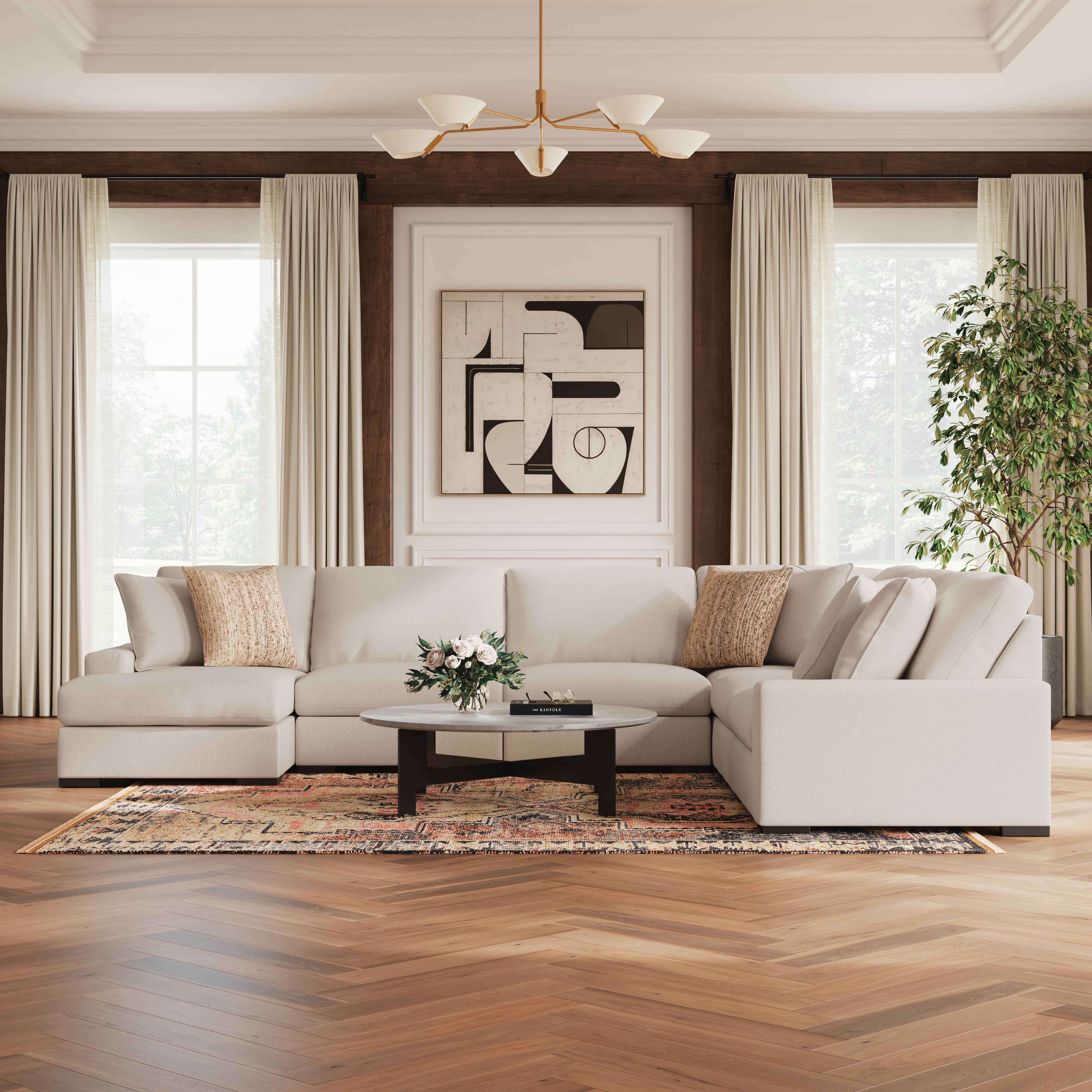 Calden 6-Piece Sectional with Chaise, Oyster, rollover