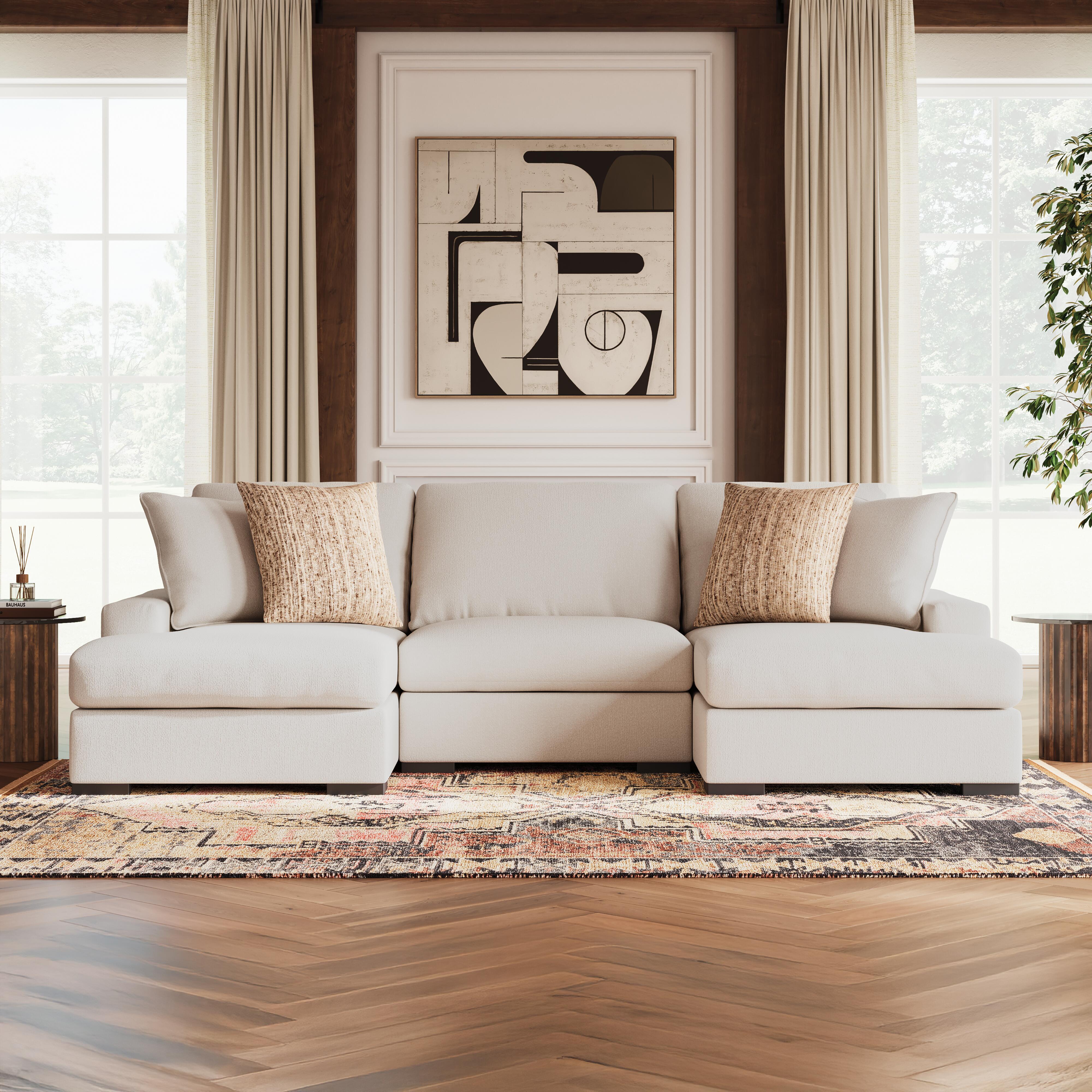 Calden 3-Piece Sectional with Double Chaise, Oyster, large