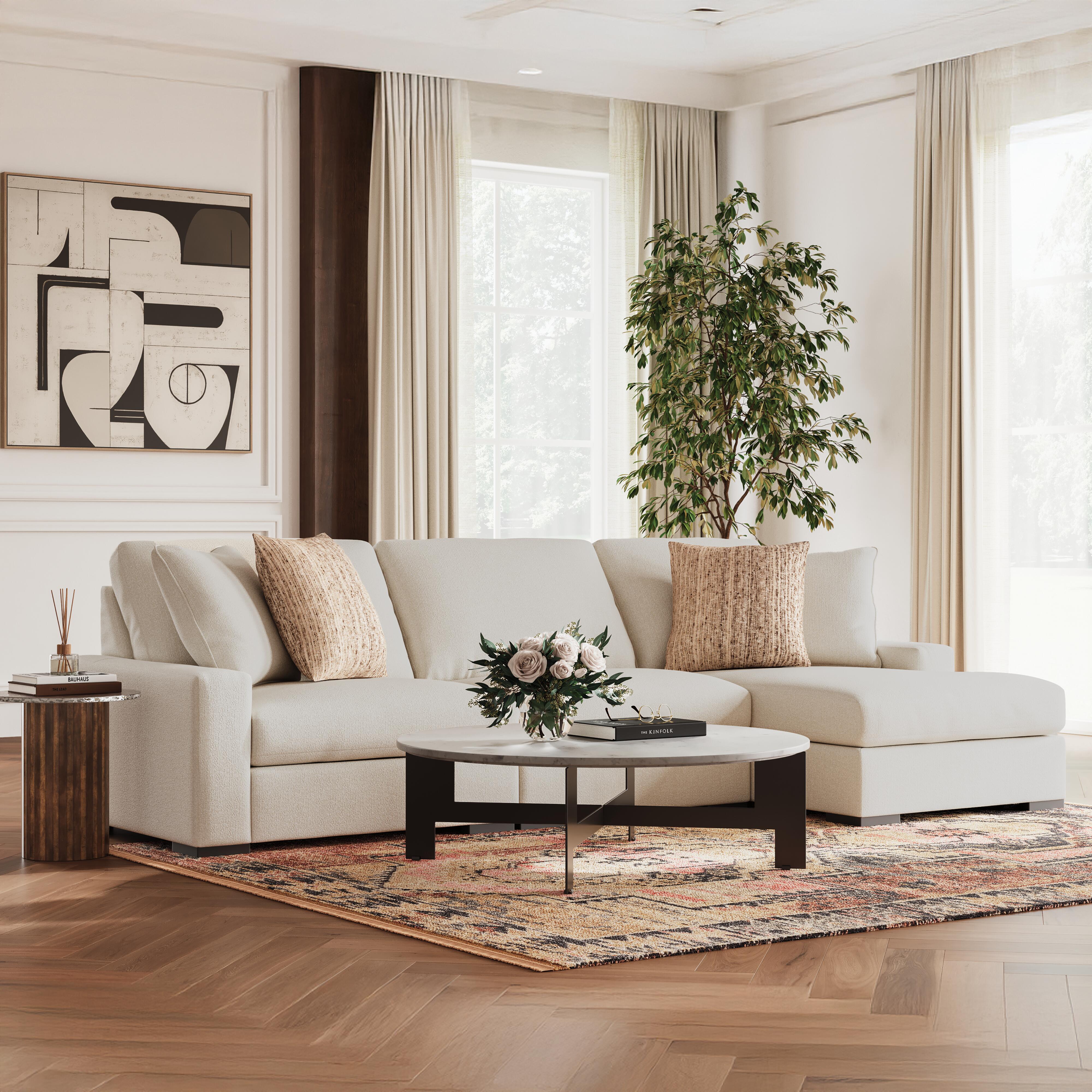 Calden 3-Piece Sectional with Chaise, Oyster, large
